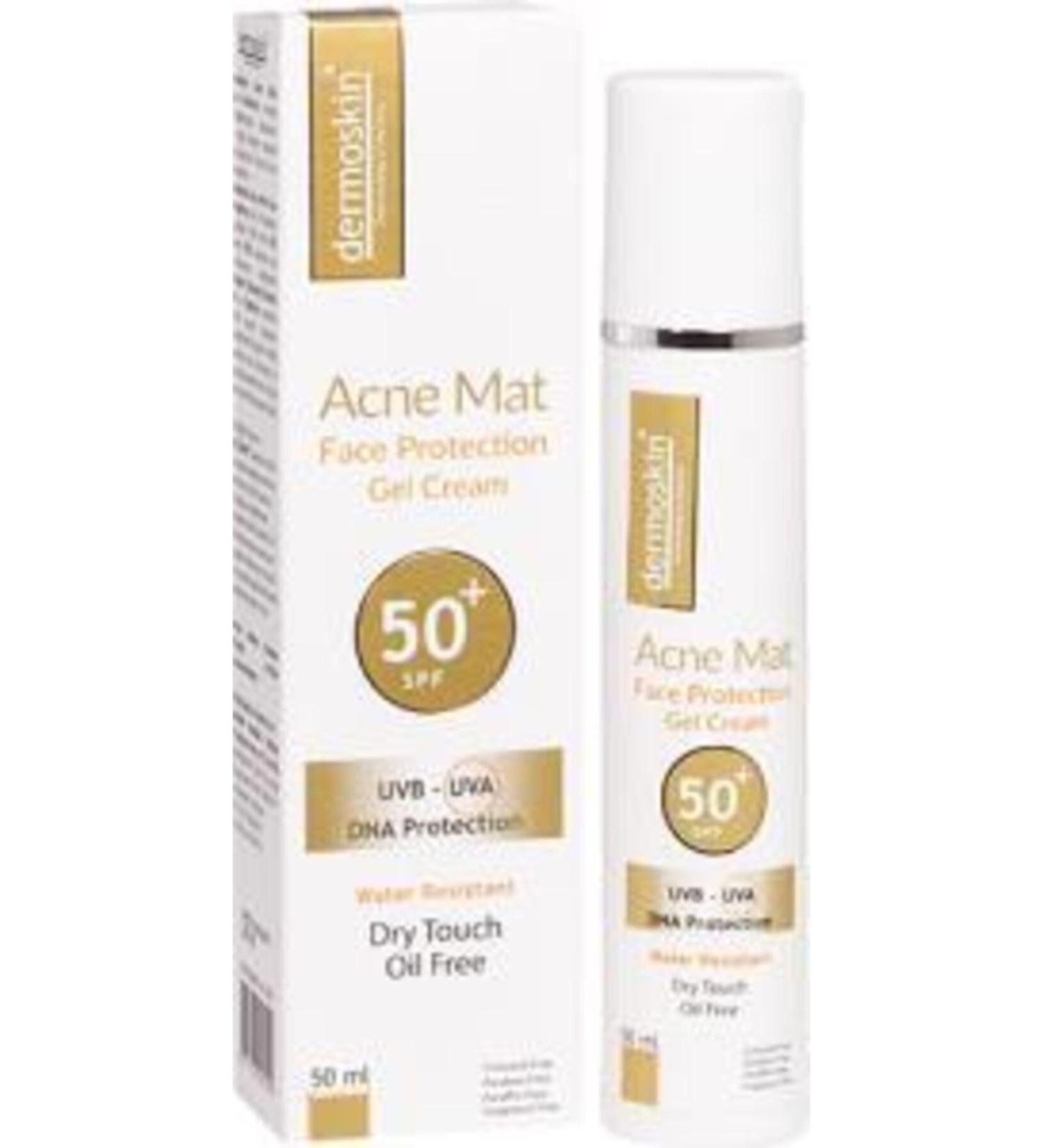Dermoskin Acne Mat Face Protection Gel Spf 50+ 50 ml Sunscreen