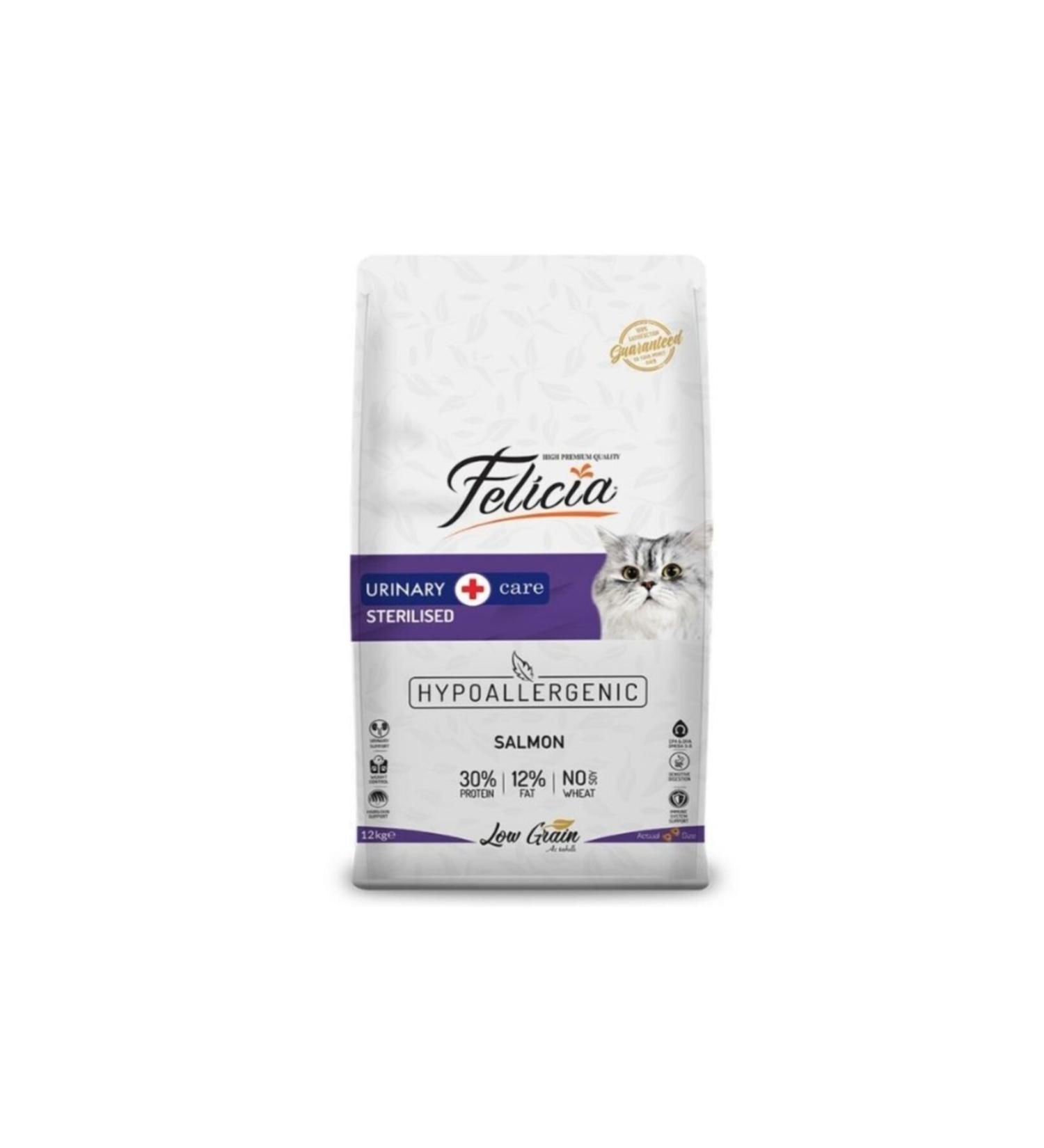 Felicia Low Grain 12 Kg Sterilized Salmon Hypoallergenic Cat Food