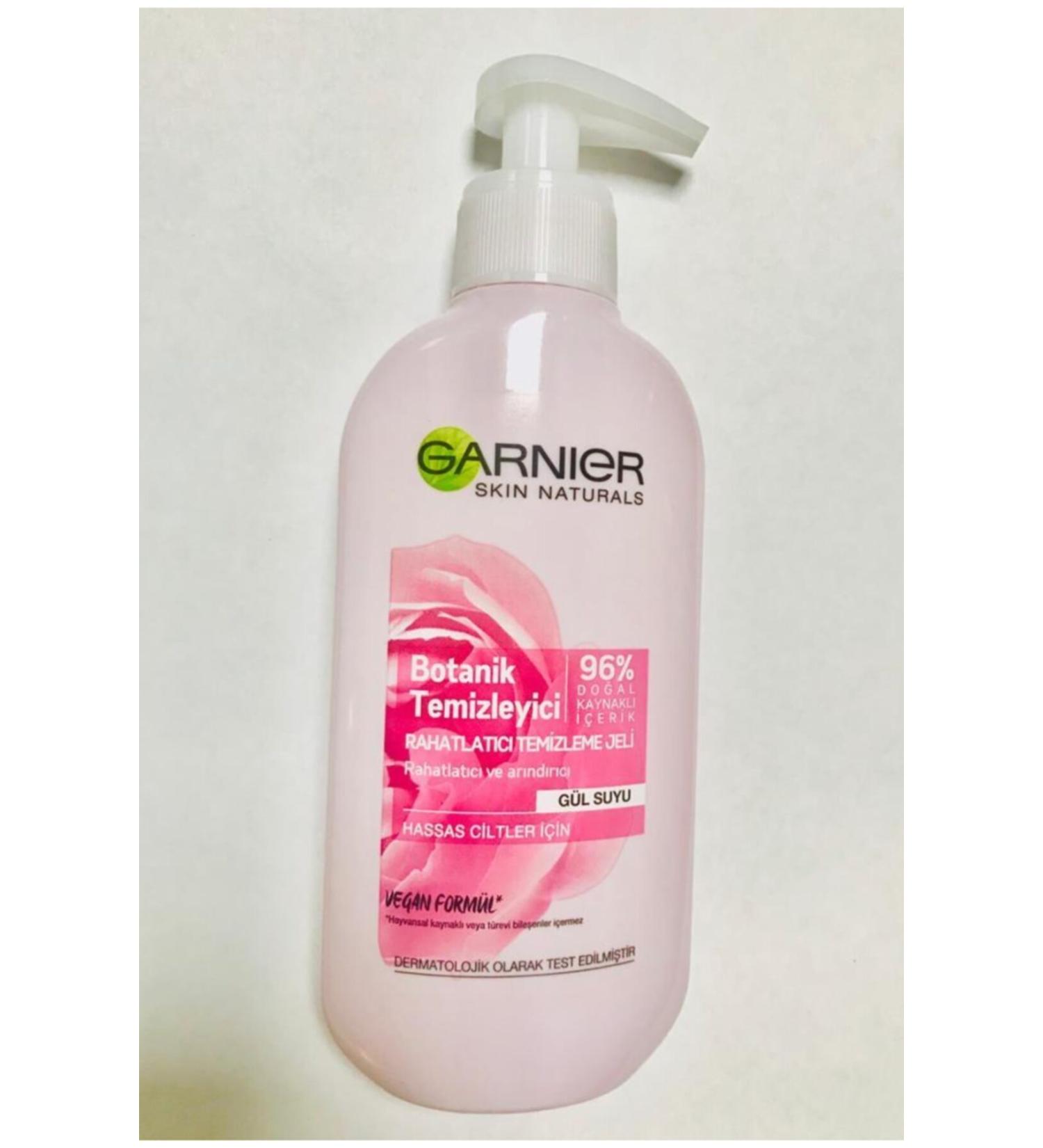 Garnier Botanical Cleansing Soothing and Purifying Gel Rose Water 200ml Rose Water Sensitive Skin Vegan