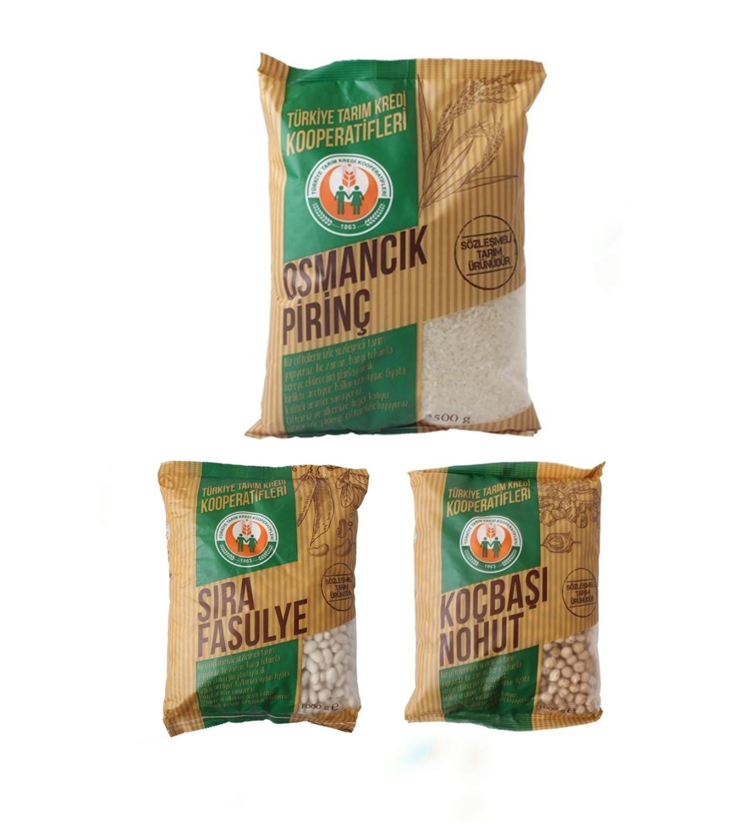 Agricultural Credit Union Agricultural Credit Pulses Set (2.5 Kg. Osmanc k Rice + 1 Kg. Dry Beans + 1 Kg. Chickpeas)