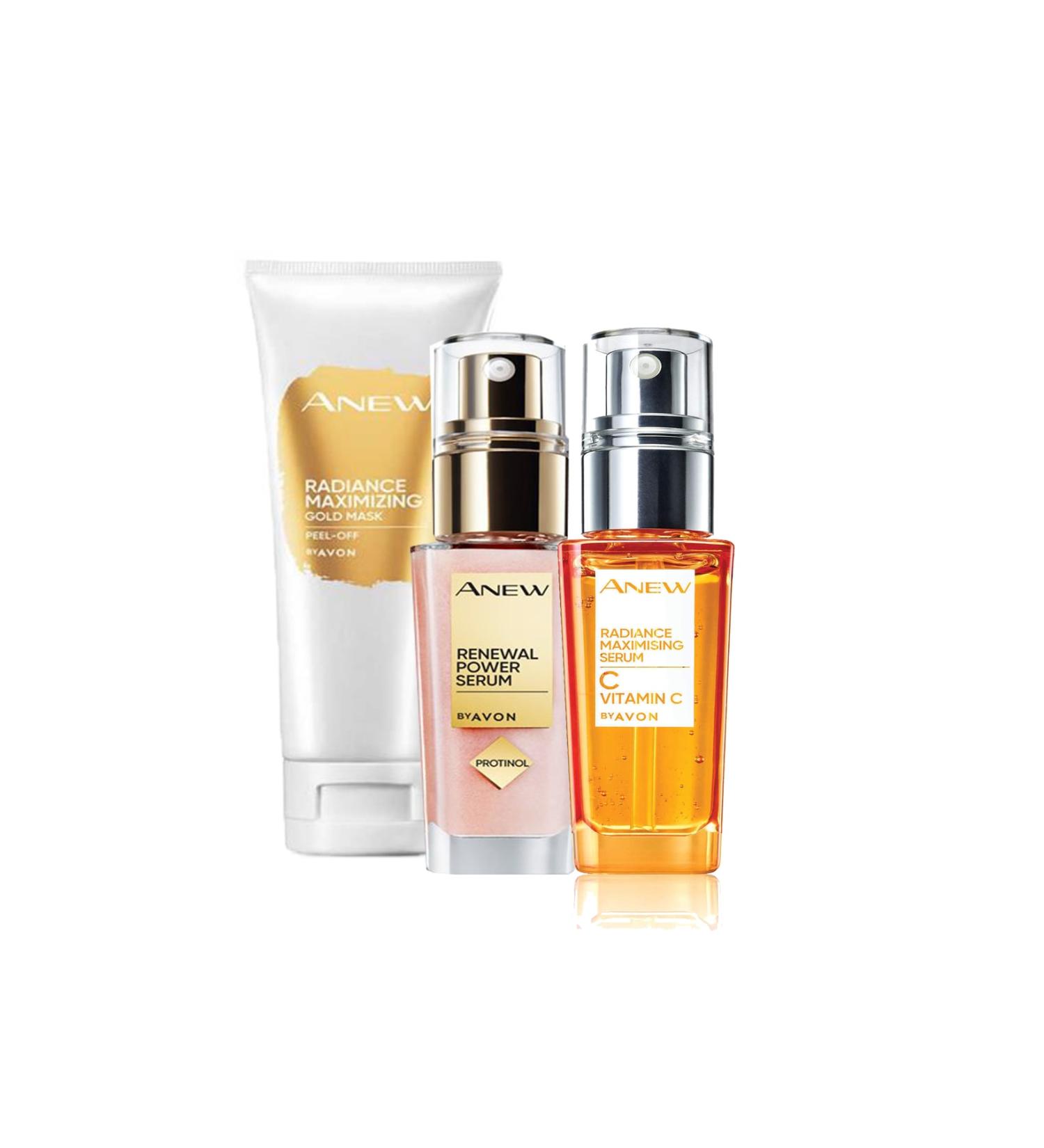 Avon Anew Protinol Power Serum-radiance Gold Mask-vitamin C Revitalizing Serum