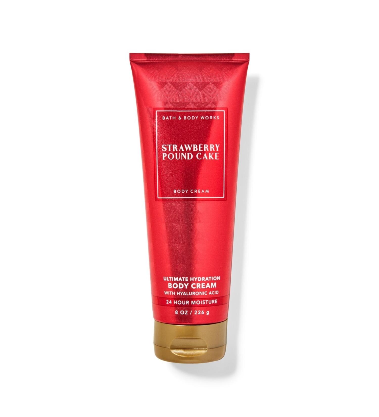 Bath & Body Works Strawberry Pound Cake Intense Moisturizing Body Cream 8 Oz / 226 G