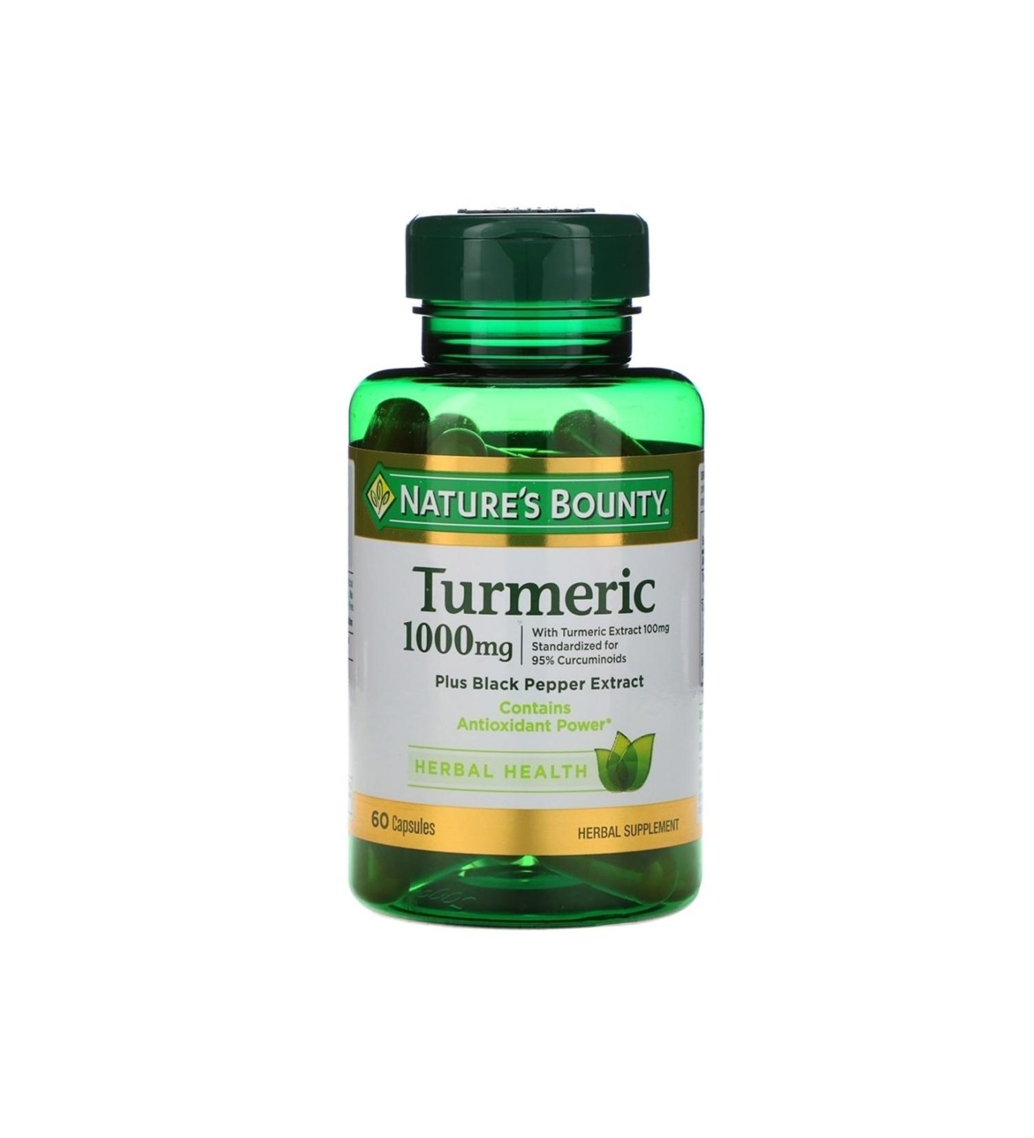 Natures Bounty Turmeric 1000 Mg Plus Black Pepper 60 Capsules