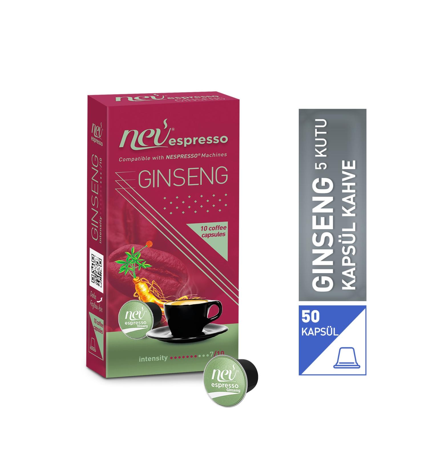 nev espresso Ginseng Capsule Coffee 5x10 5 Boxes Nespresso Compatible