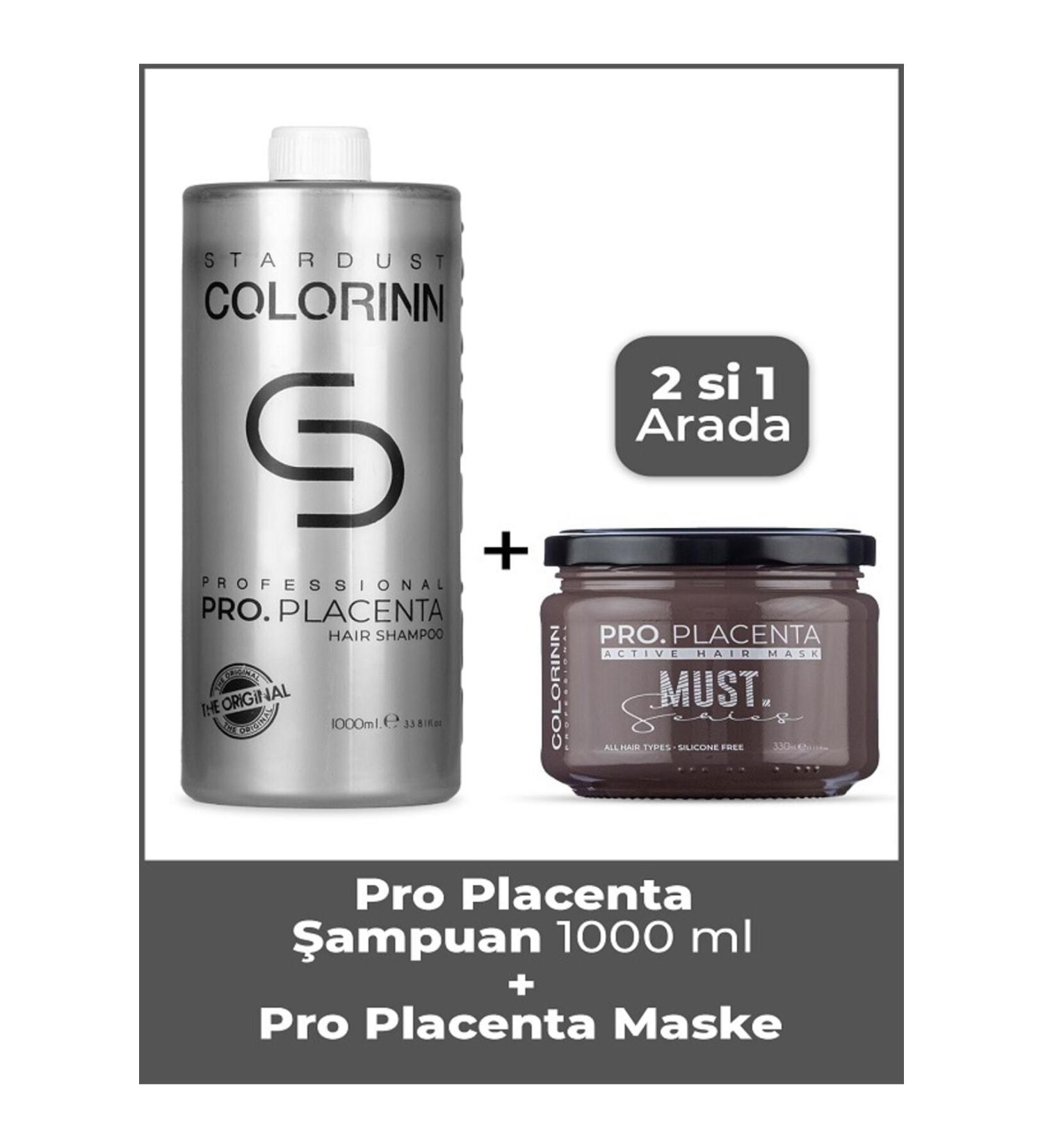 Colorinn Placenta Shampoo 1000ml and Mask 330ml 2 Piece Set