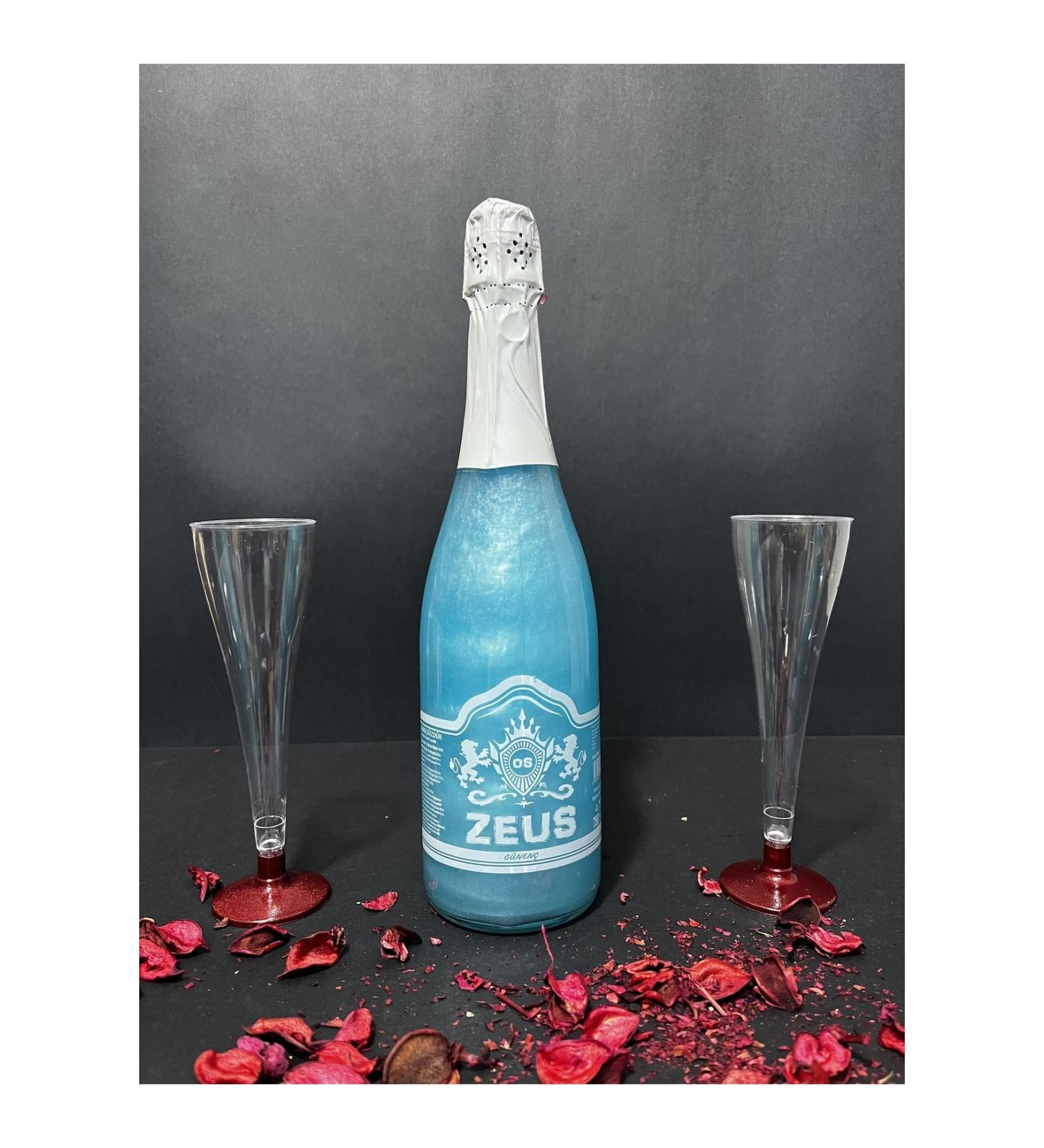 OS ZEUS Blueberry Pineapple Flavored Drink and 2 Glasses