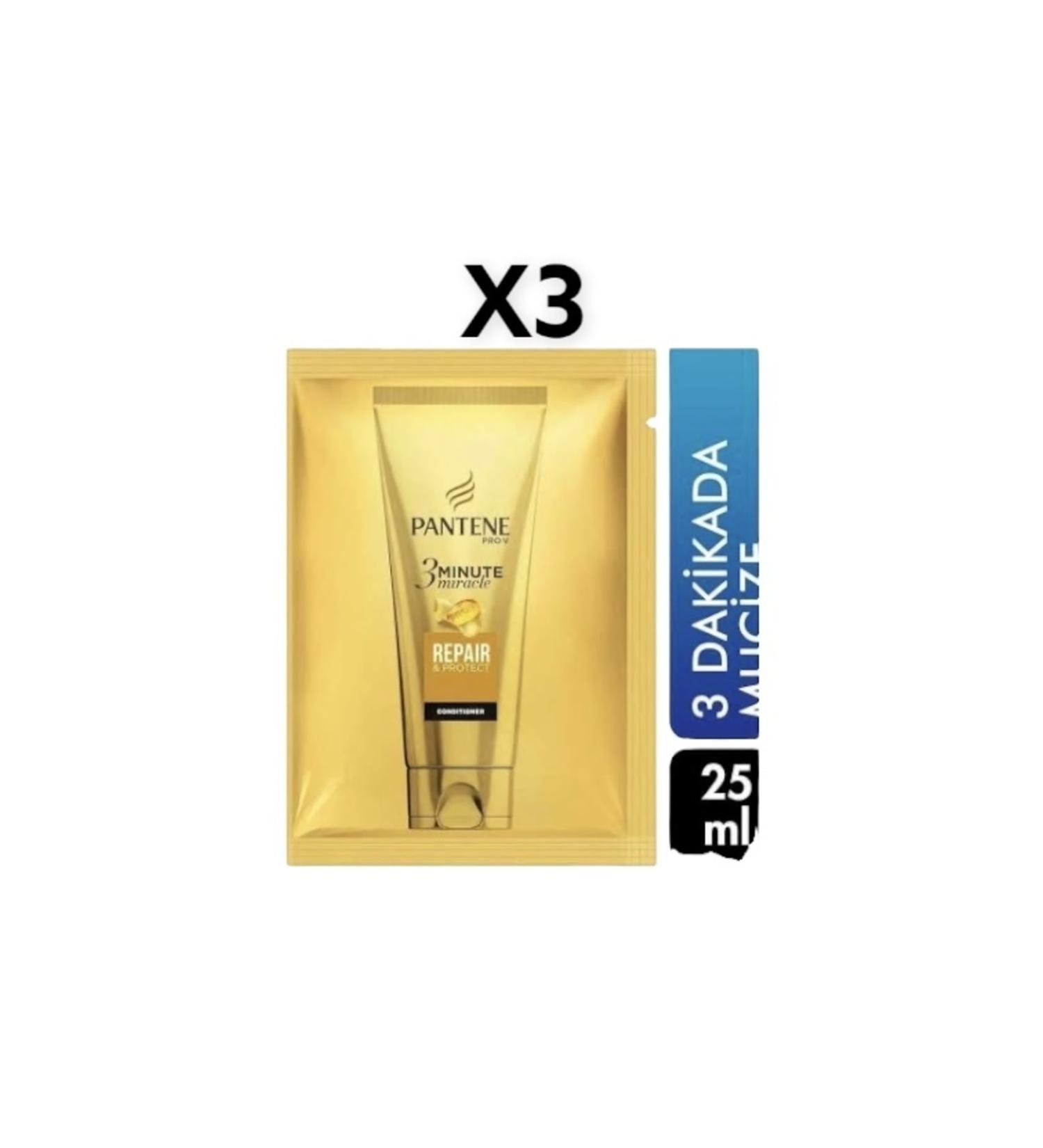 Pantene 3 Piece Hair Conditioner 25 ml Repairing and Protective 3 Minute Miracle