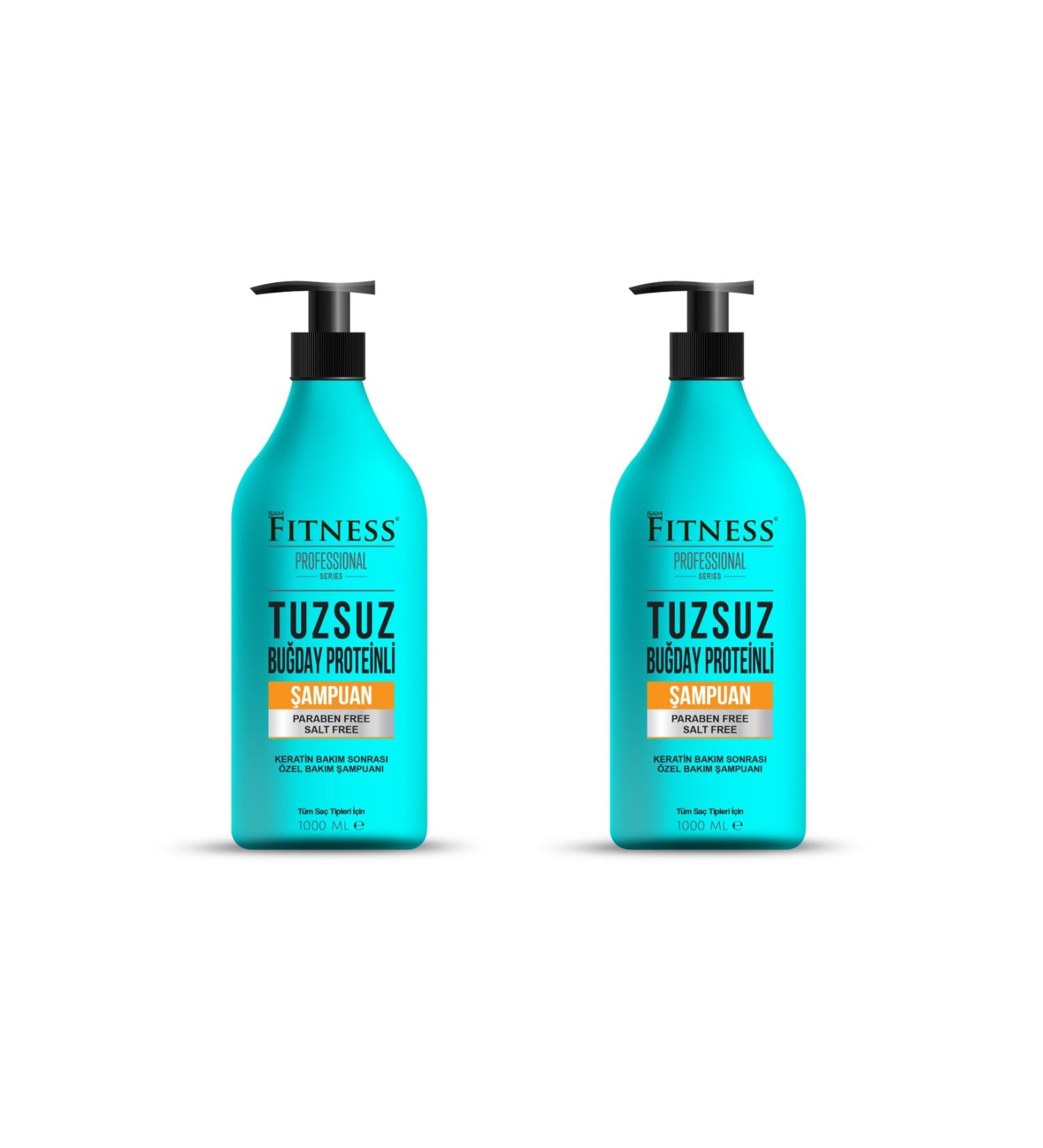 Fitness Professional Salt-Free Paraben-Free Wheat Protein Keratin Care Brazilian Blow Dry Aftercare Shampoo 1000 Ml 2 Pieces