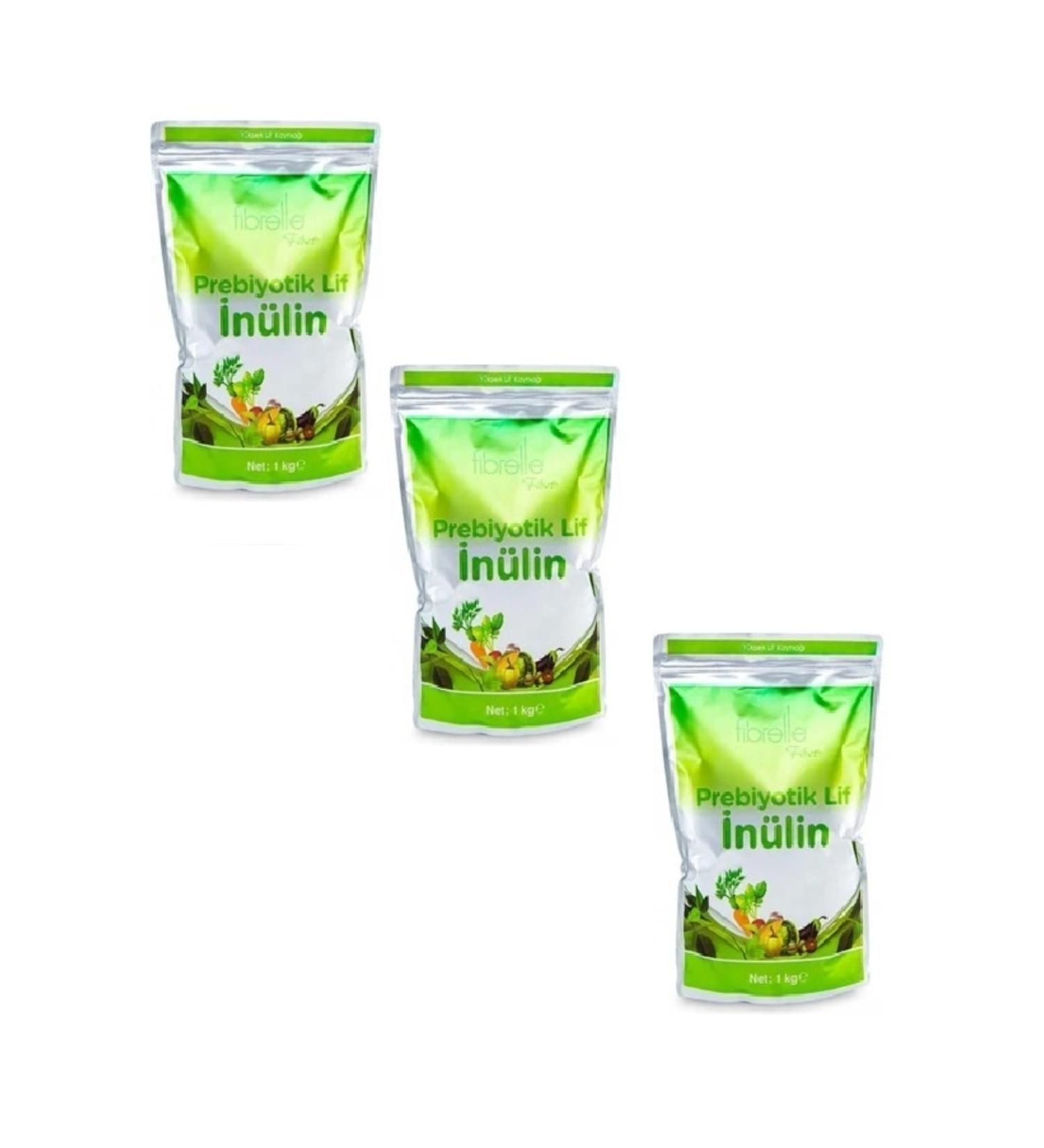 Fibrelle Inulin Prebiotic Fiber Chicory 1 Kg Package 3 Packages