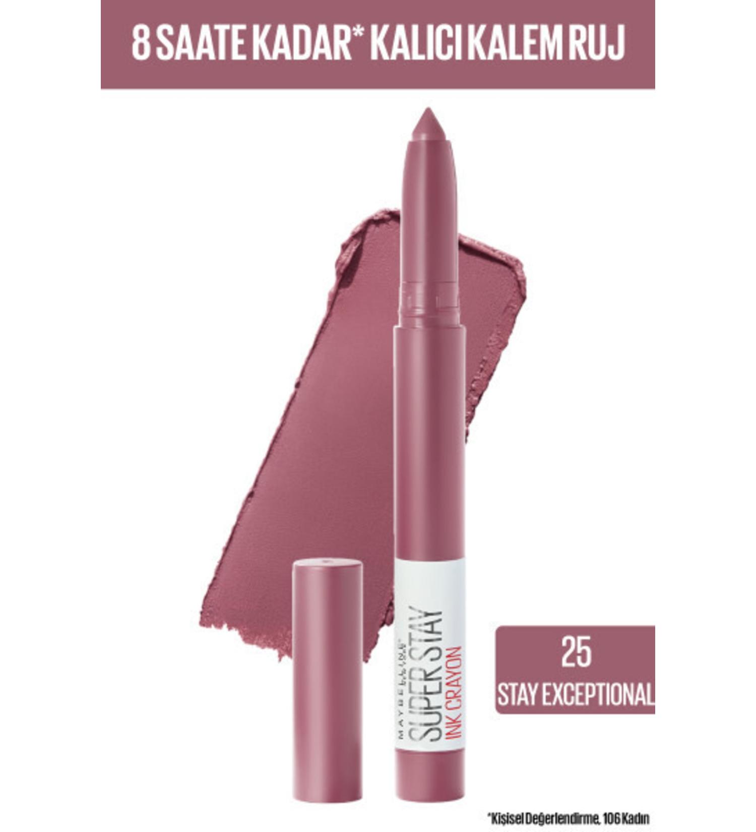 Maybelline New York Super Stay Ink Crayon Pencil Matte Lipstick - 25 Stay Exceptional
