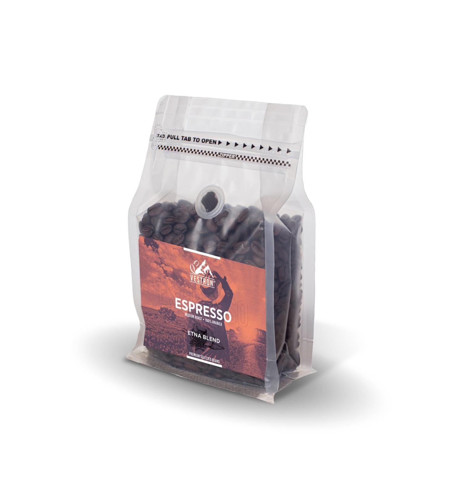 VESTRON Espresso Medium Roast Etna Blend Bean Coffee 1kg Advantage Package
