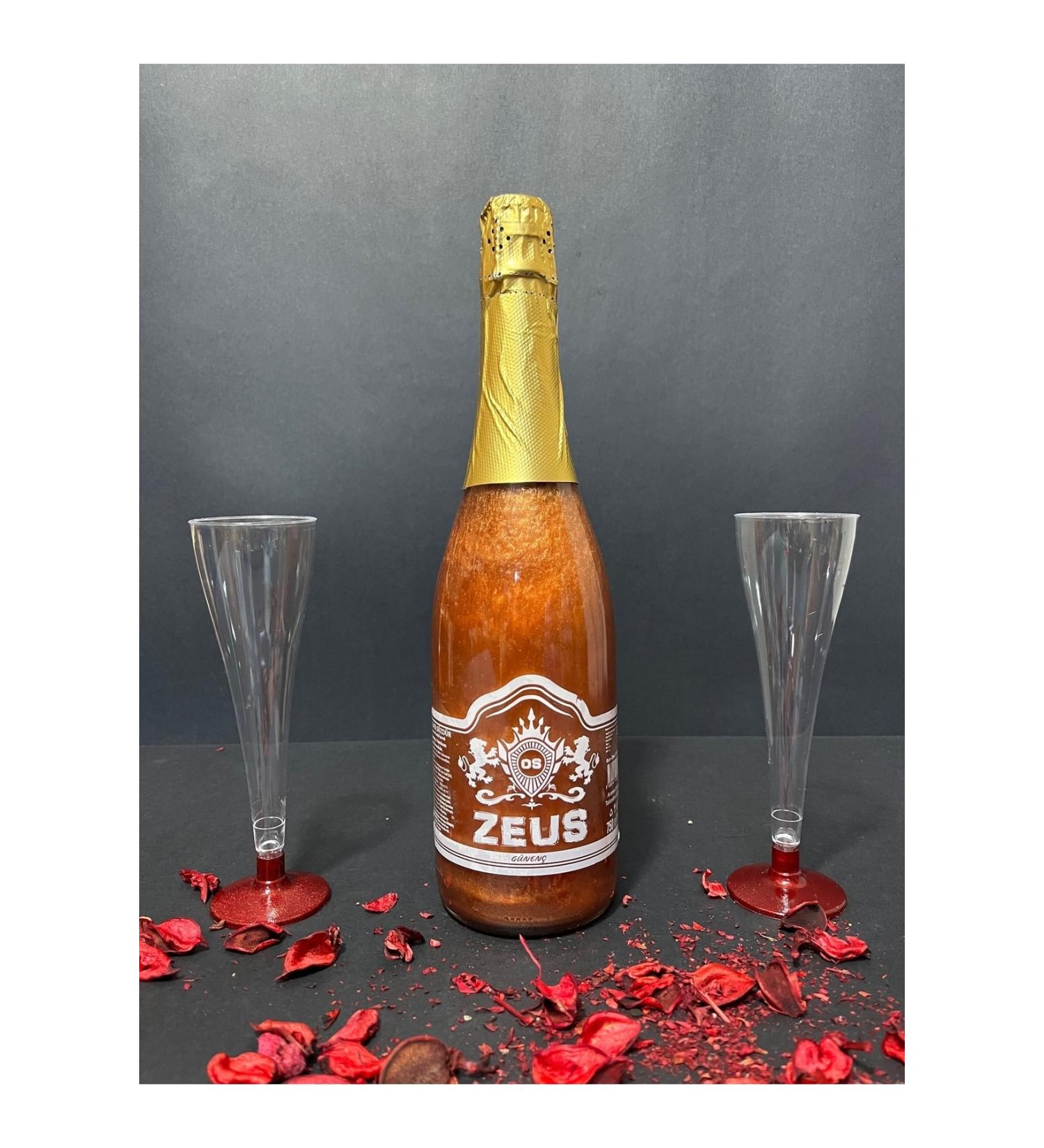 OS ZEUS Mixed Fruit Flavored Non-Alcoholic Carbonated Drink and 2 Glasses