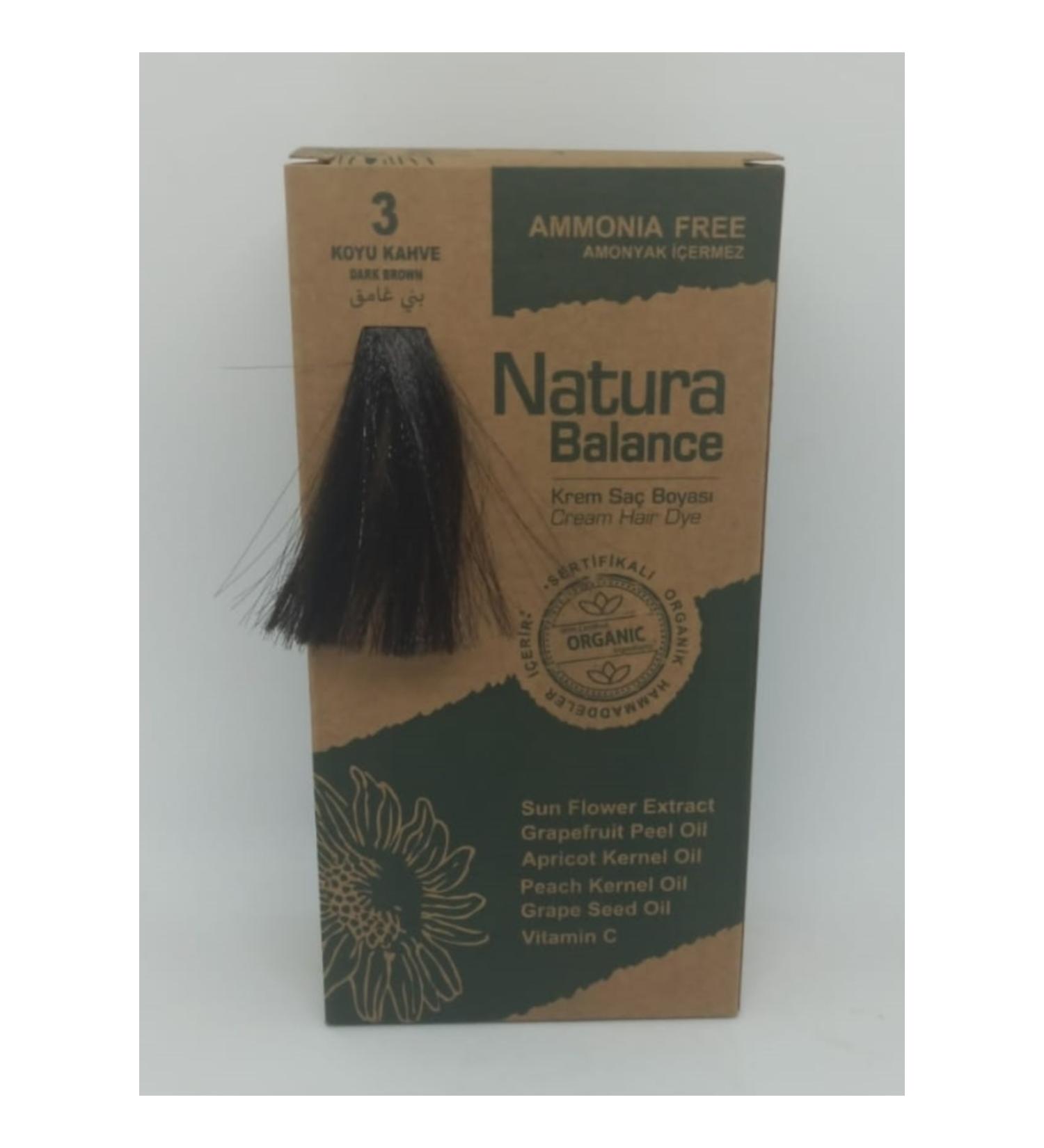 NATURABALANCE Natura Balance Organic Hair Dye Set Dark Brown 3