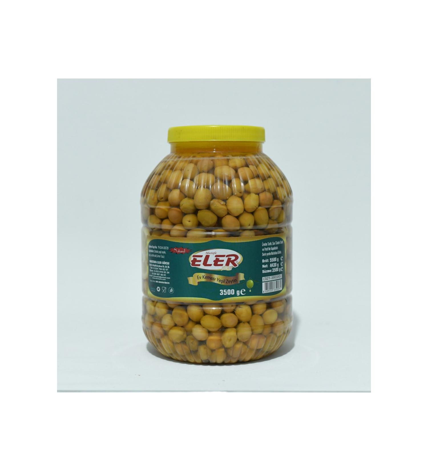 Mustafa Eler G ksu Food Eler Edermit (Ayval k Type) Mut Green Cracked Olives 3.5kg (321-350)xs