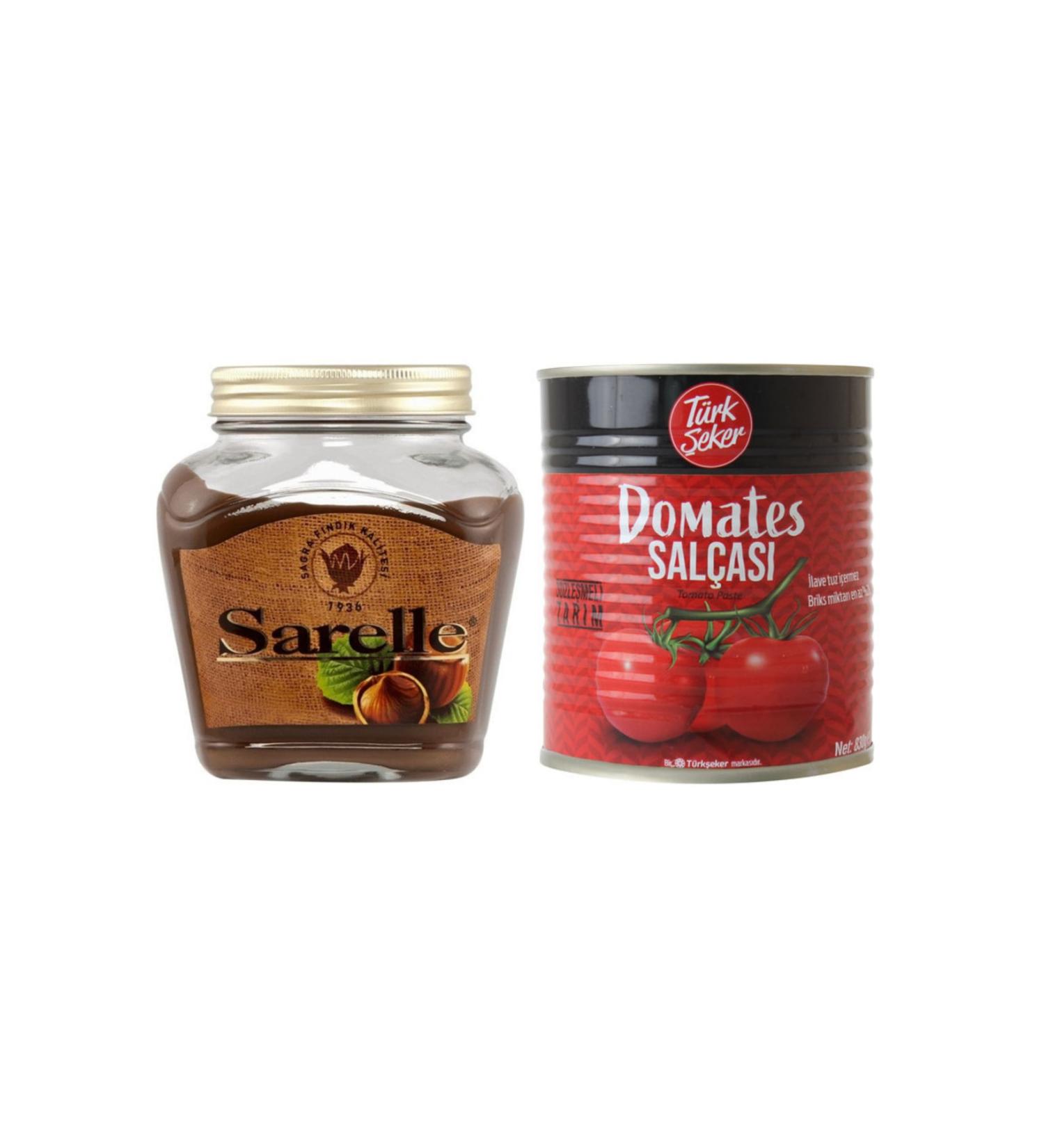 Sarelle Cocoa Hazelnut Paste 700 G + Turkish Sugar Tomato Paste 830 Gr - Buy Online on GoSupps.com