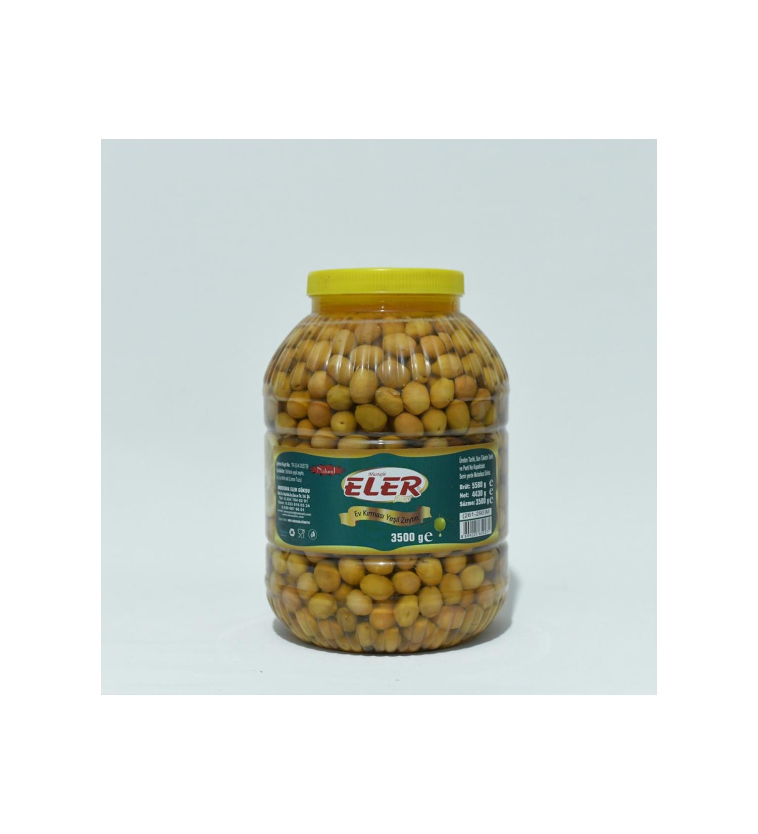 Mustafa Eler G ksu Food Eler Edermit (Ayval k Variety) Green Cracked Olives 3.5kg (261-290)m