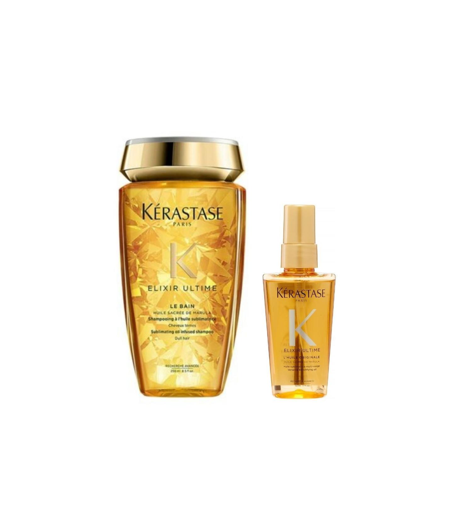 Kerastase Elixir Ultime Le Bain Shampoo 250 Ml L'huile Originale Care Oil 50 Ml Trial Size