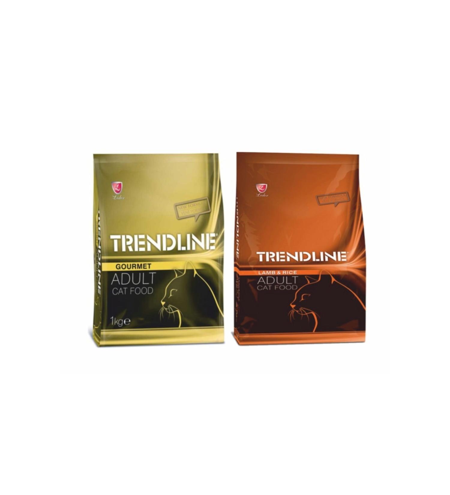 Trendline 2-Pack Gourmet 1 kg + Lamb Meat Rice 1 kg Adult Cat Food