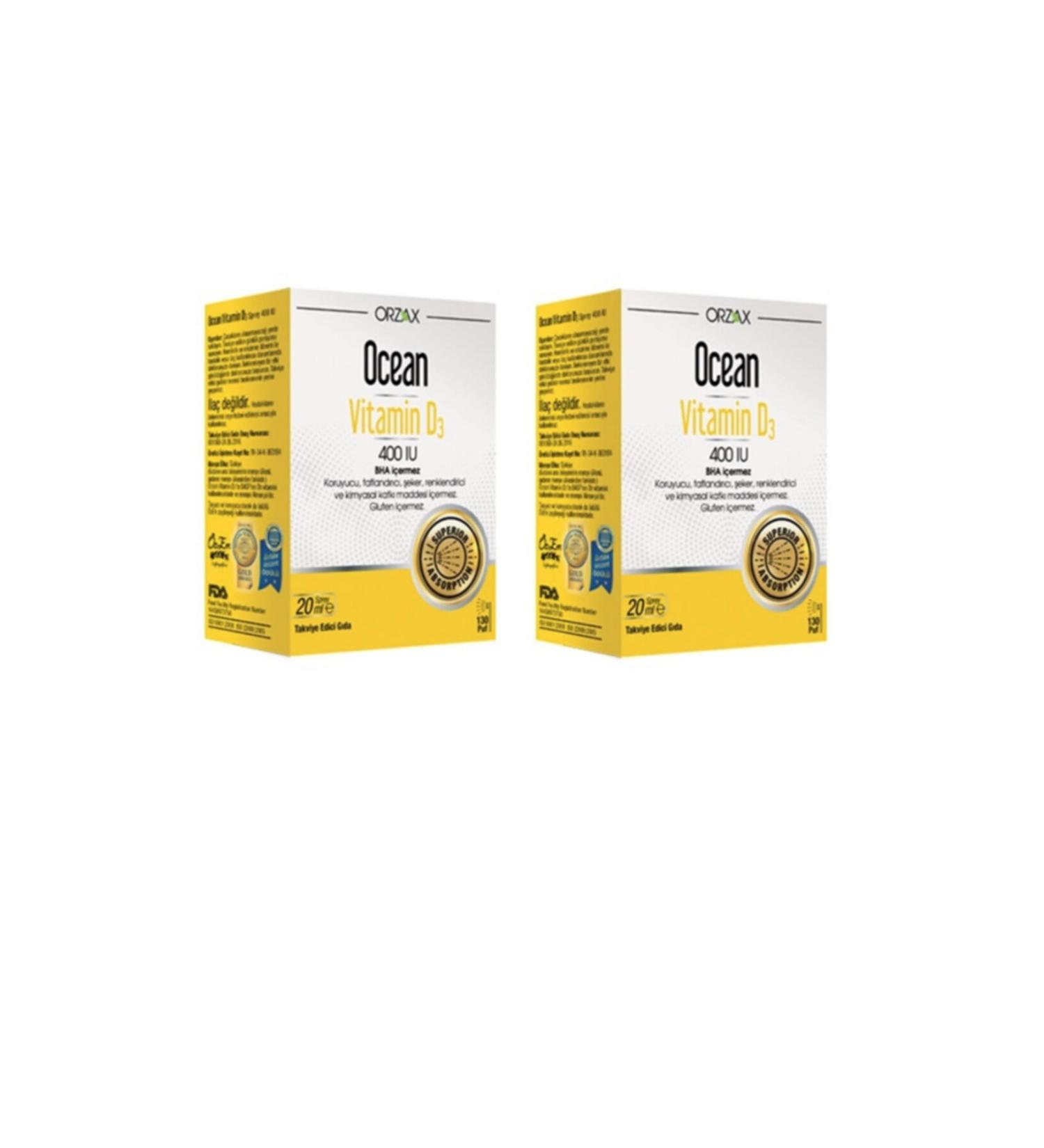 Orzax Vitamin D3 400 Ui Spray 20 Ml X2 Pieces
