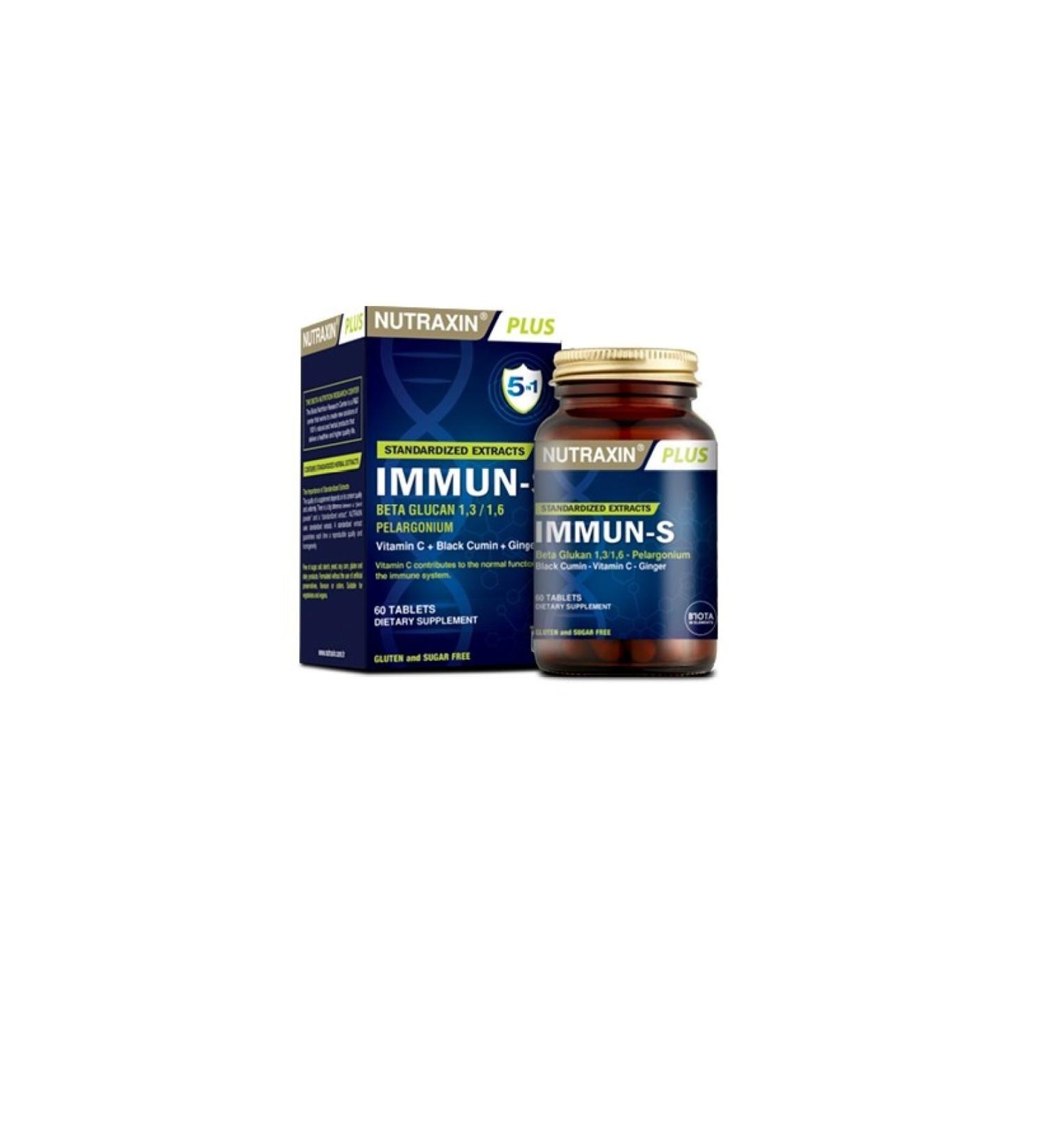 Nutraxin African Geranium and Ginger Containing Immun-s 60 Tablets