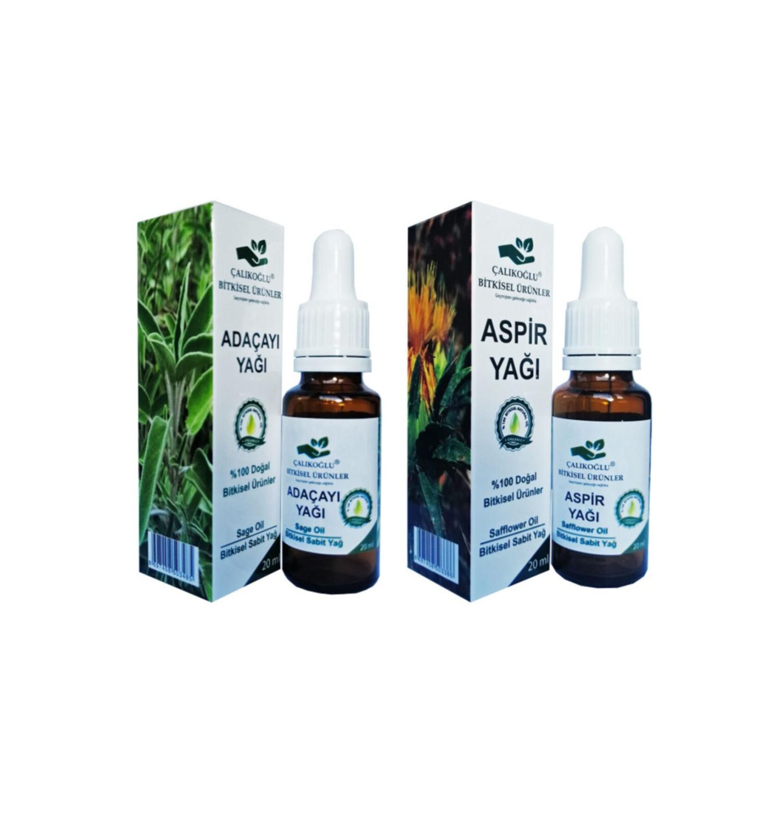 al ko lu Herbal Products Sage Oil Safflower Oil 2 Pack 20 ml