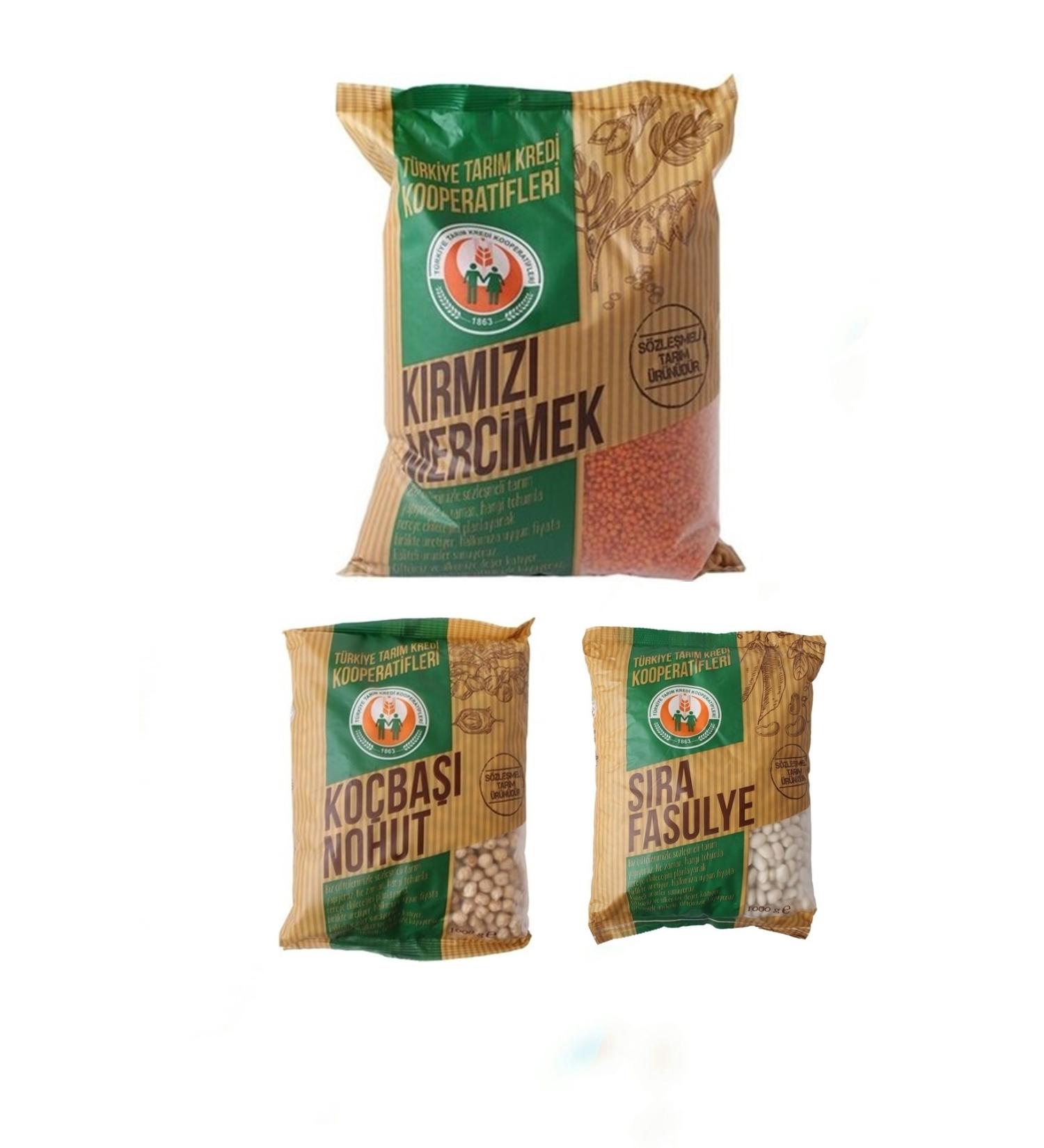 Agricultural Credit Union Agricultural Credit Pulses Set (2.5 Kg. Red Lentils + 1 Kg. Dry Beans + 1 Kg. Chickpeas)
