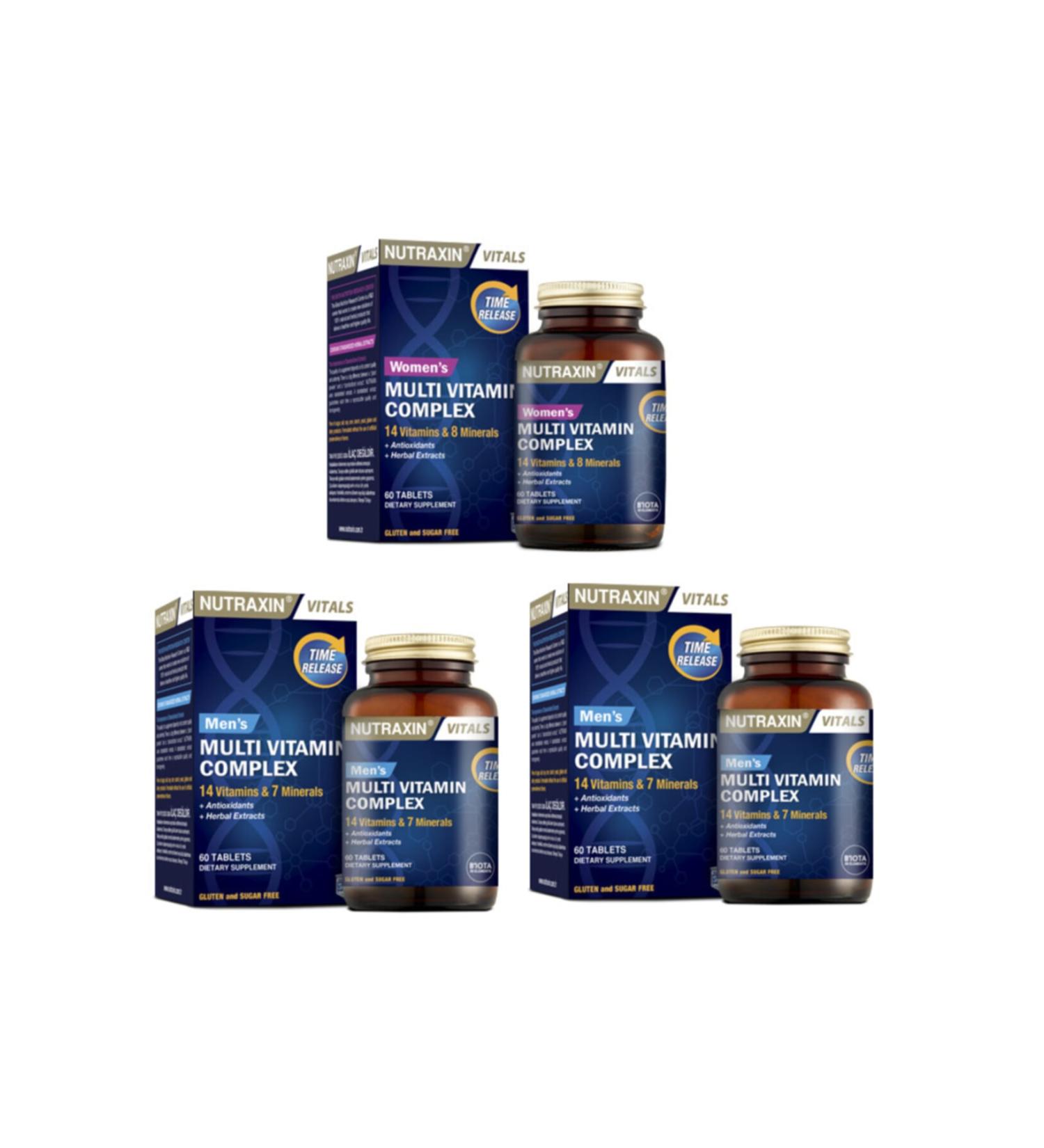 Nutraxin Multivitamin Mineral Women + Multivitamin Mineral Complex Men * 2 Pieces