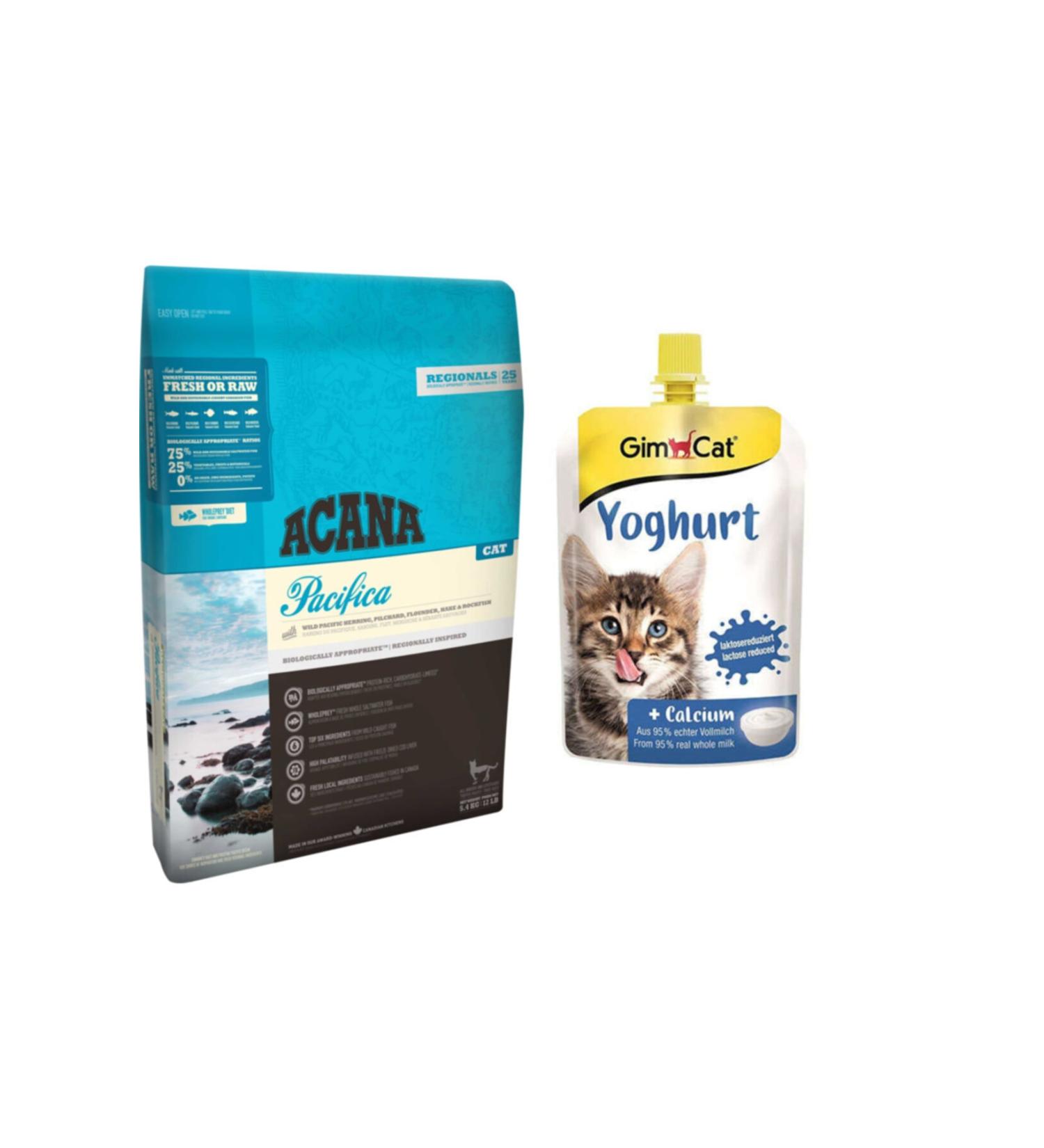 Acana Pacifica Cat Food 1.8 Kg + Gimcat Yoghurt Calcium 150 gr