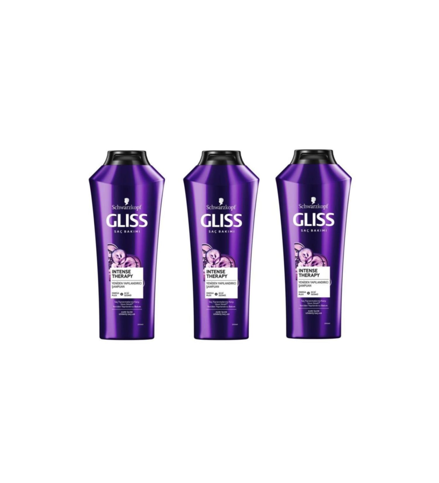 Gliss Shampoo 3 X 360ml Intense Therapy