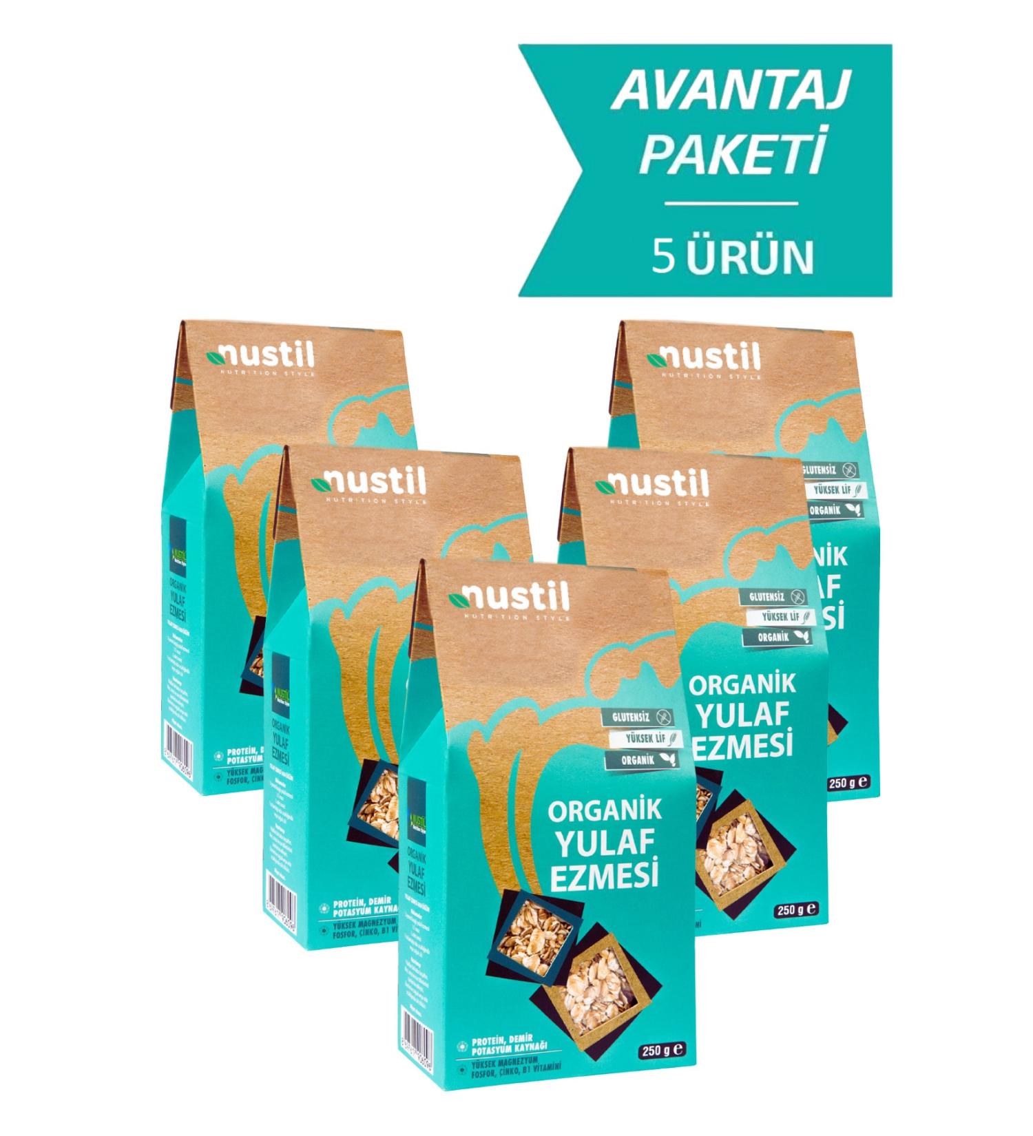 NUSTIL Organic Gluten-Free Oatmeal 250 gr X 5
