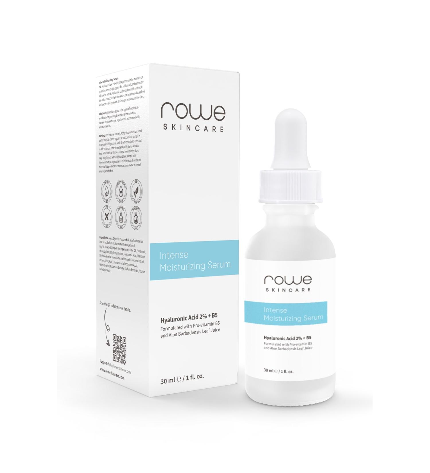 Rowe Skincare Intensive Moisturizing Care Serum 30 ml (Hyaluronic Acid 2% + B5) - Buy Online on GoSupps.com