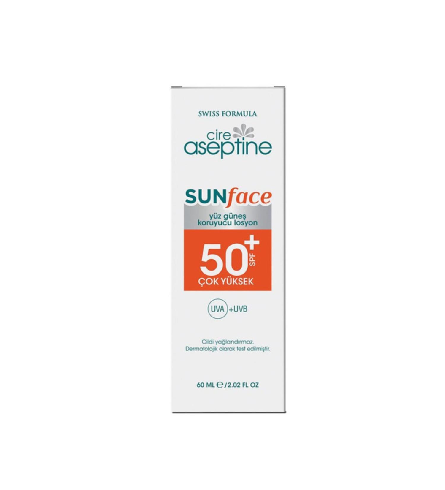 Cire Aseptine Face Sunscreen Lotion - Sun Face Screen Lotion 50spf 60 ml