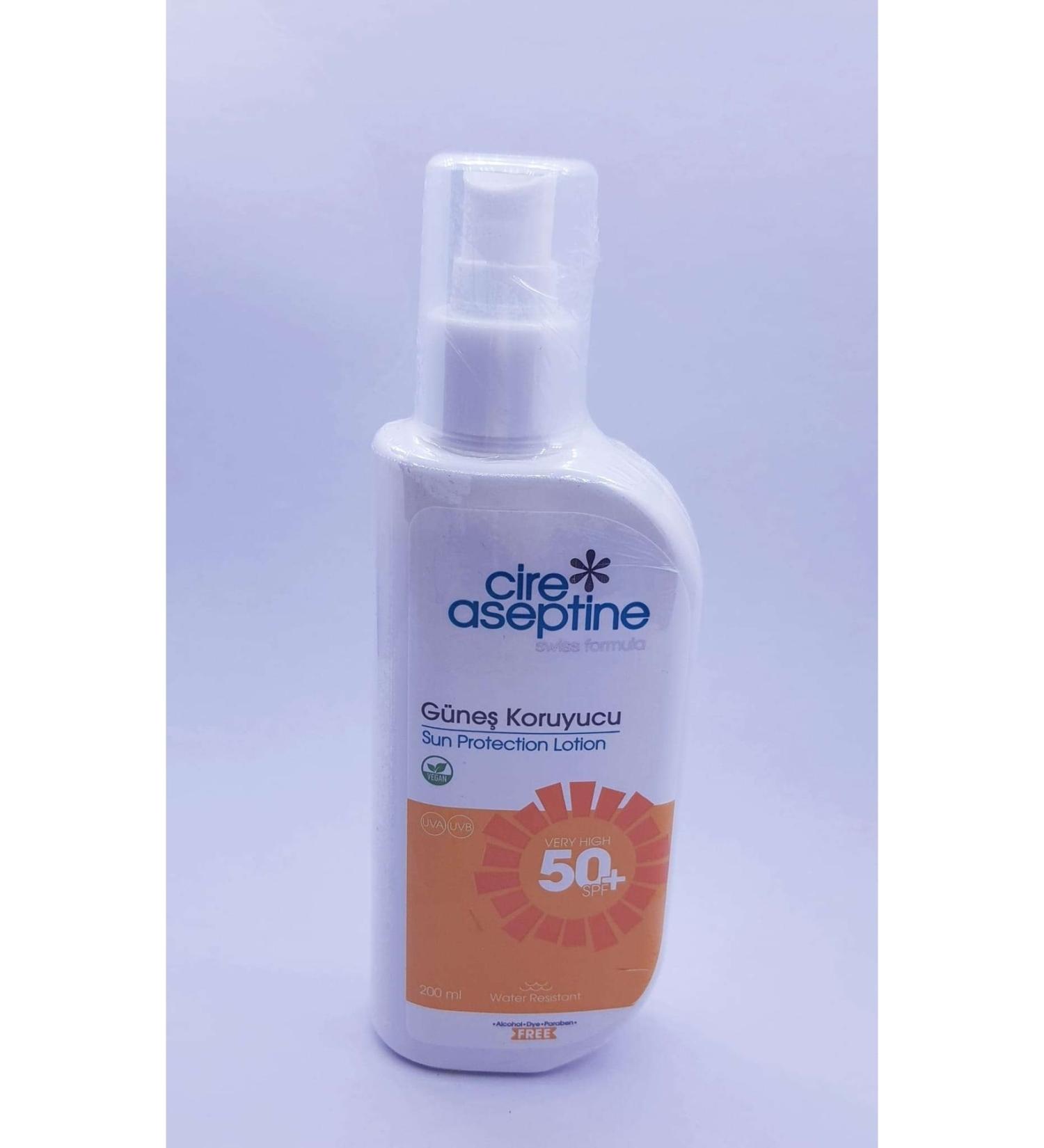 Cire Aseptine Sunscreen Lotion 50+spf 200ml Vegan