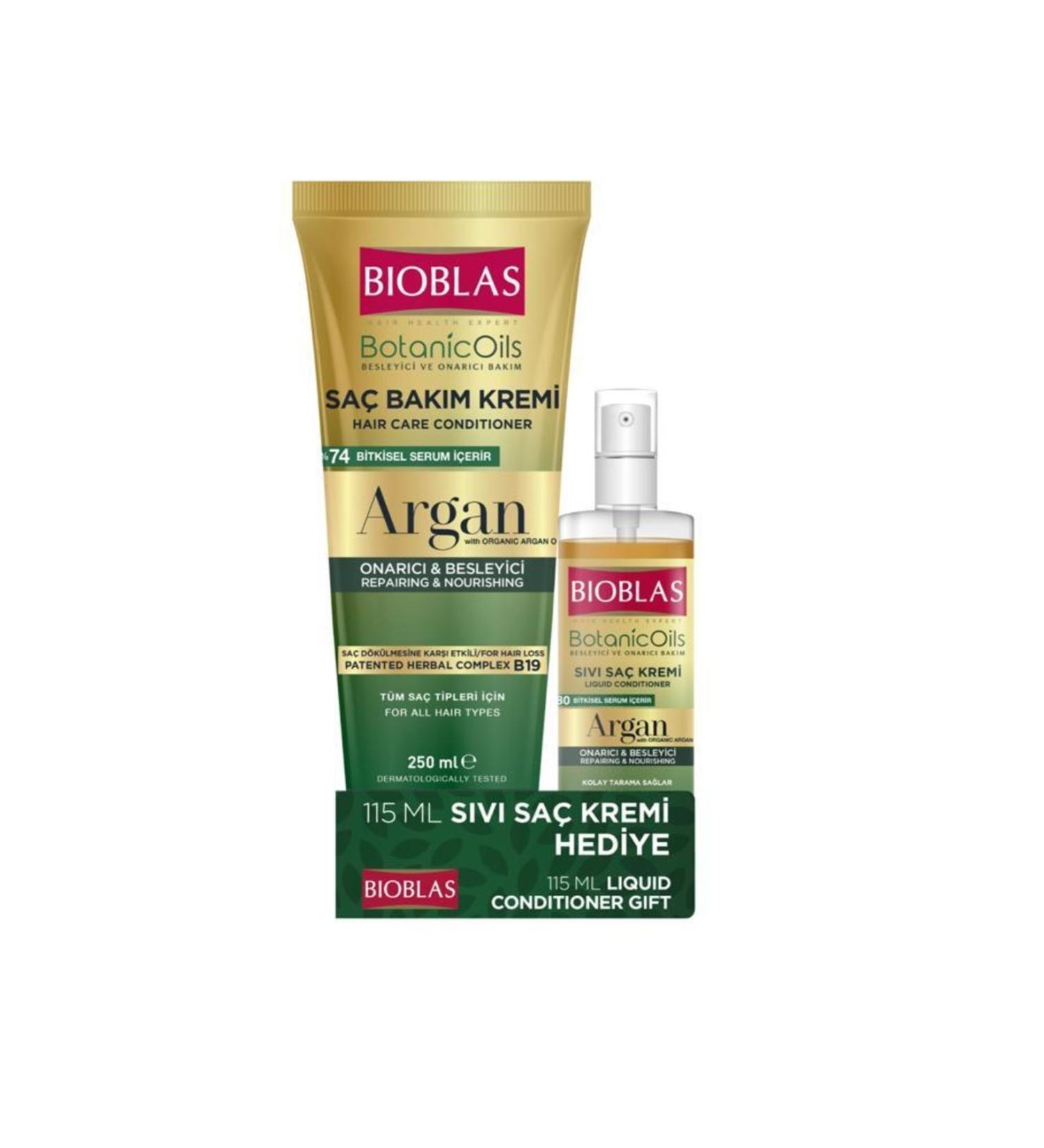 Bioblas Botanics Oil Argan Oil Hair Care Cream 250ml 115 Ml Liquid Hair Conditioner Gift!!!