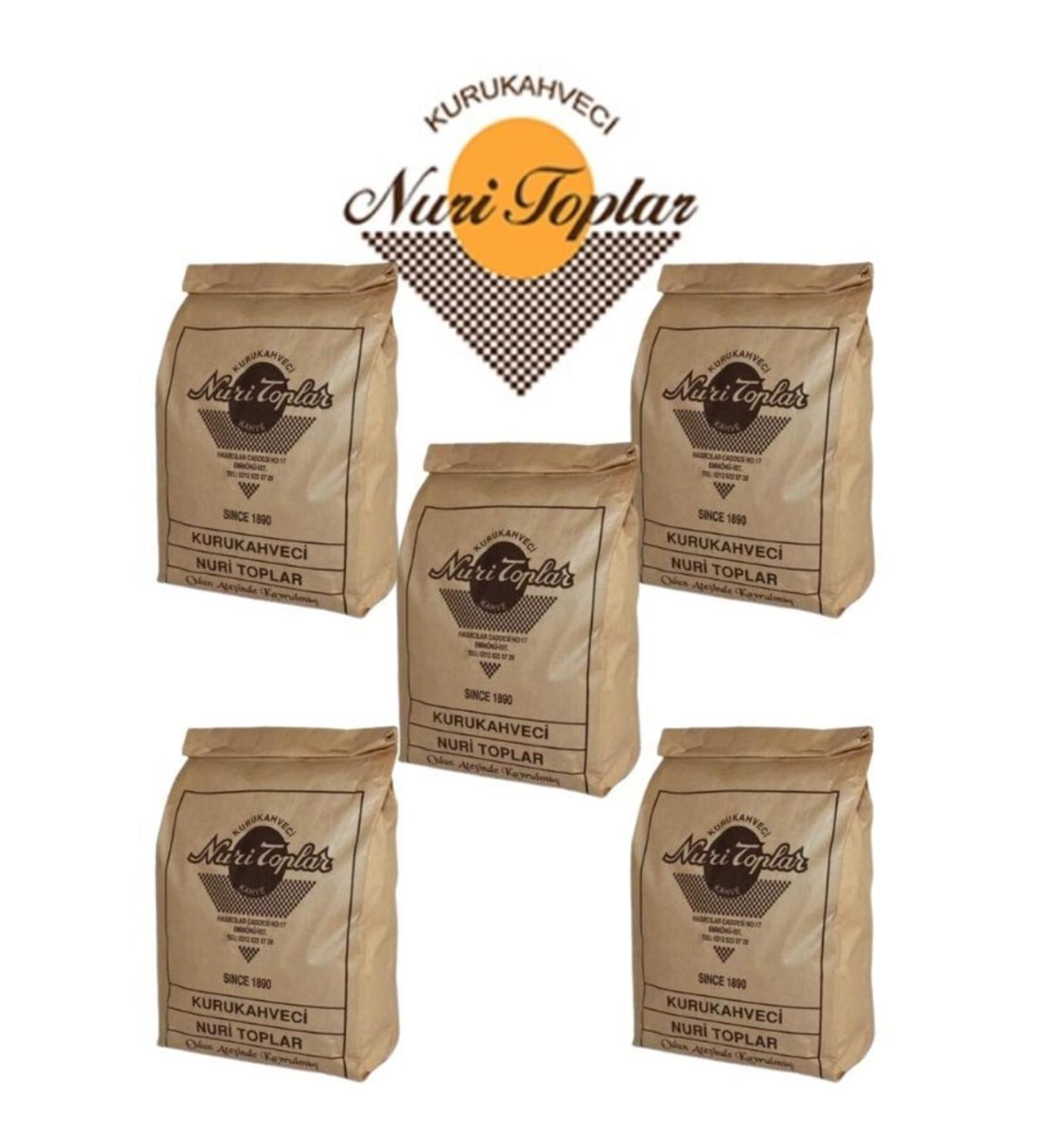 Kurukahveci Nuri Toplar Turkish Coffee 250 Gr. 5 Packs (Daily Ground) - Buy Online on GoSupps.com
