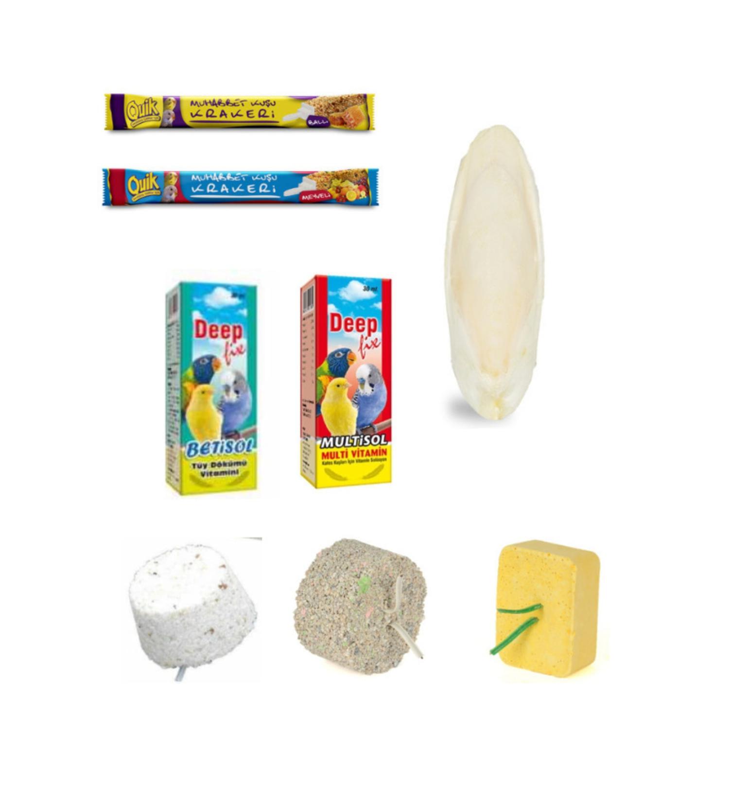 Quik Biopetactive Beak Stone + Vitamin + Cracker Set