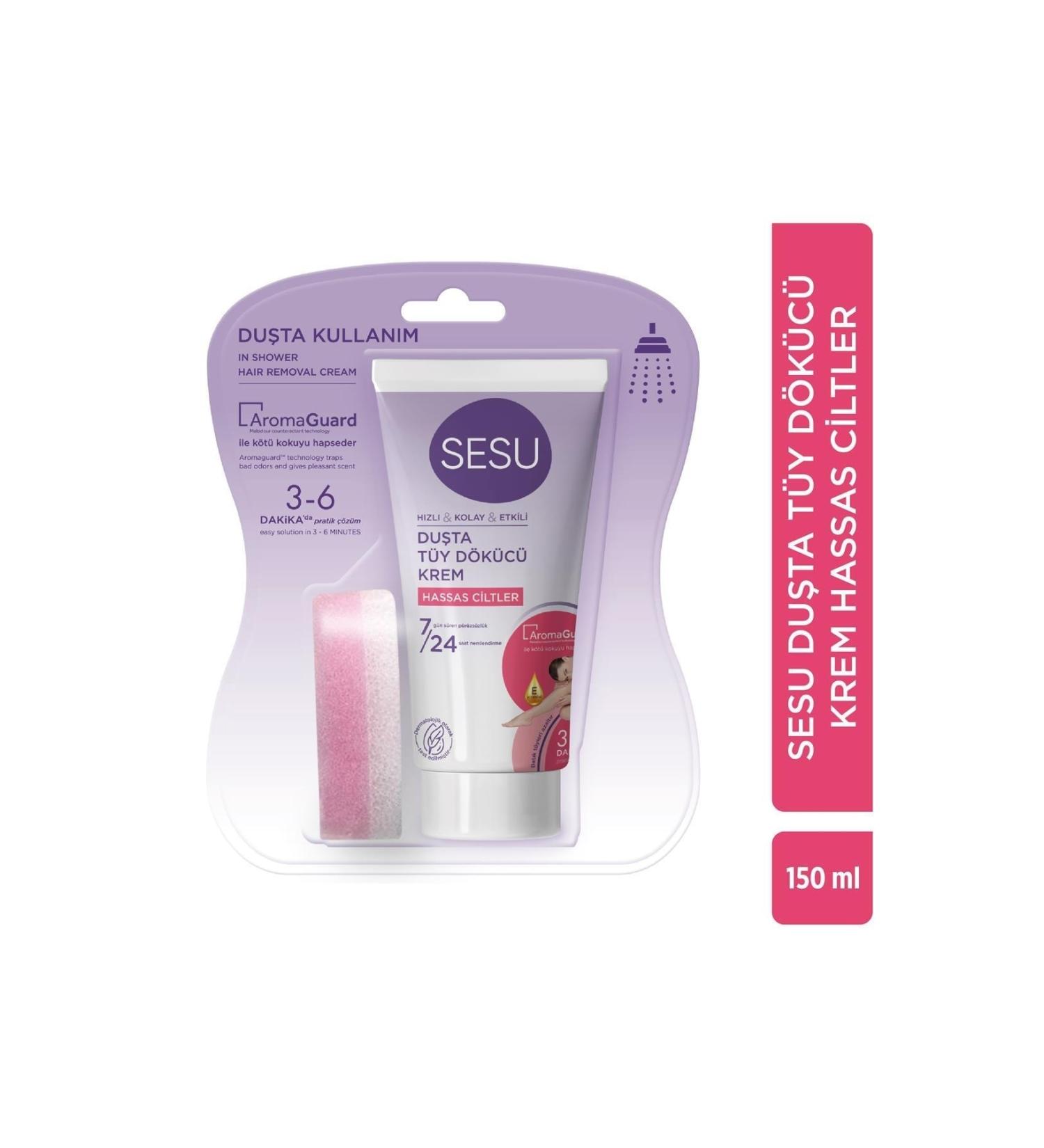 Sesu In-Shower Hair Removal Cream Sensitive Skin 150 Ml - Buy Online on GoSupps.com