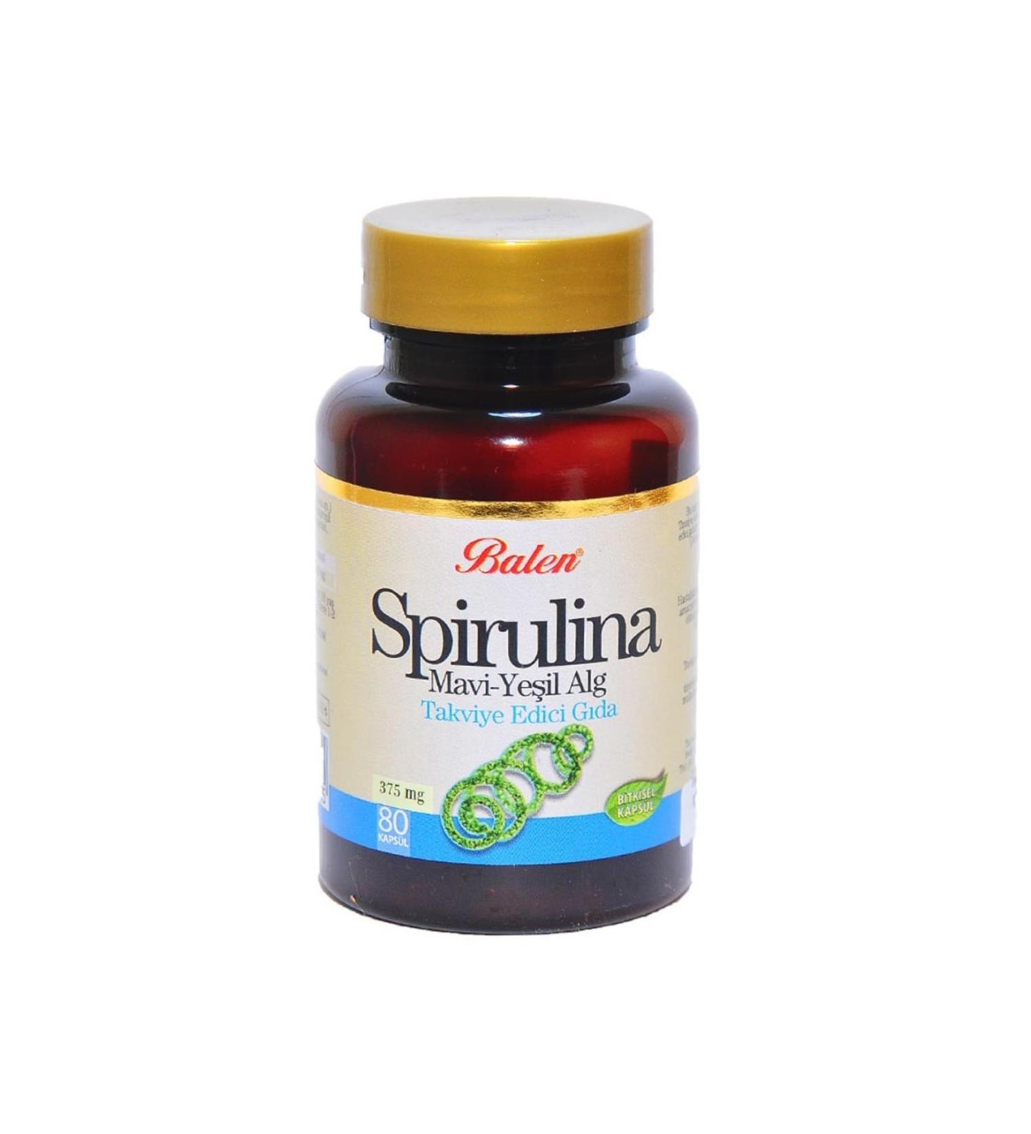 Balen Spirulina Capsule Blue Green Algae 375mg X 80 Capsules - Buy Online on GoSupps.com