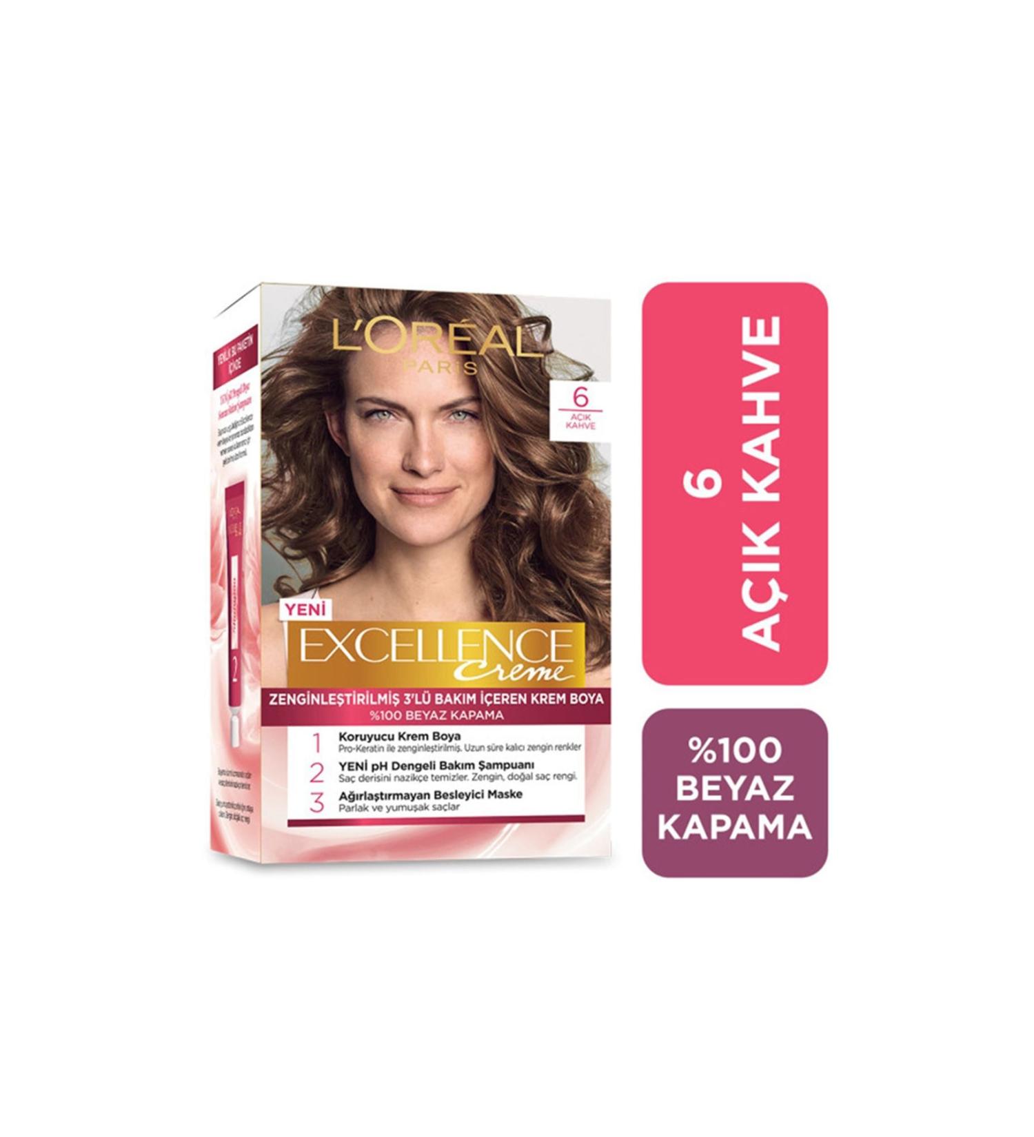 L'Oreal Paris L'or al Paris Excellence Creme Hair Dye - 6 Light Brown