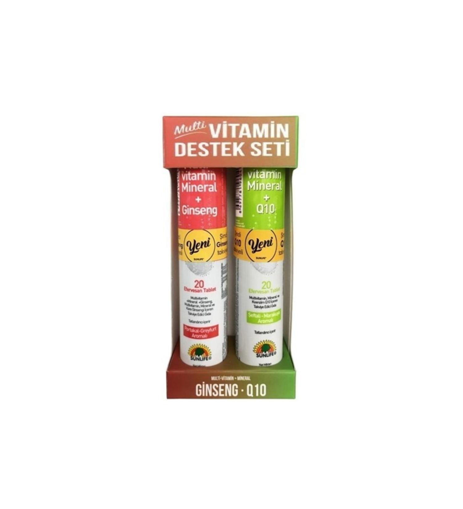 Sunlife Multivitamin Support Set (Multivitamin-mineral + Ginseng & Multivitamin-mineral + Q10)