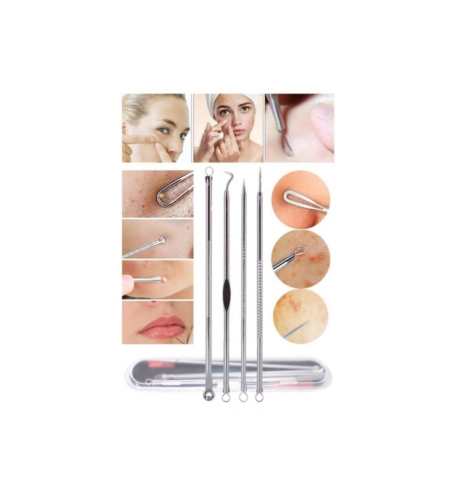 4-Piece Boxed Stainless Comedone Acne - Blackhead Cleaner Set - Buy Online on GoSupps.com