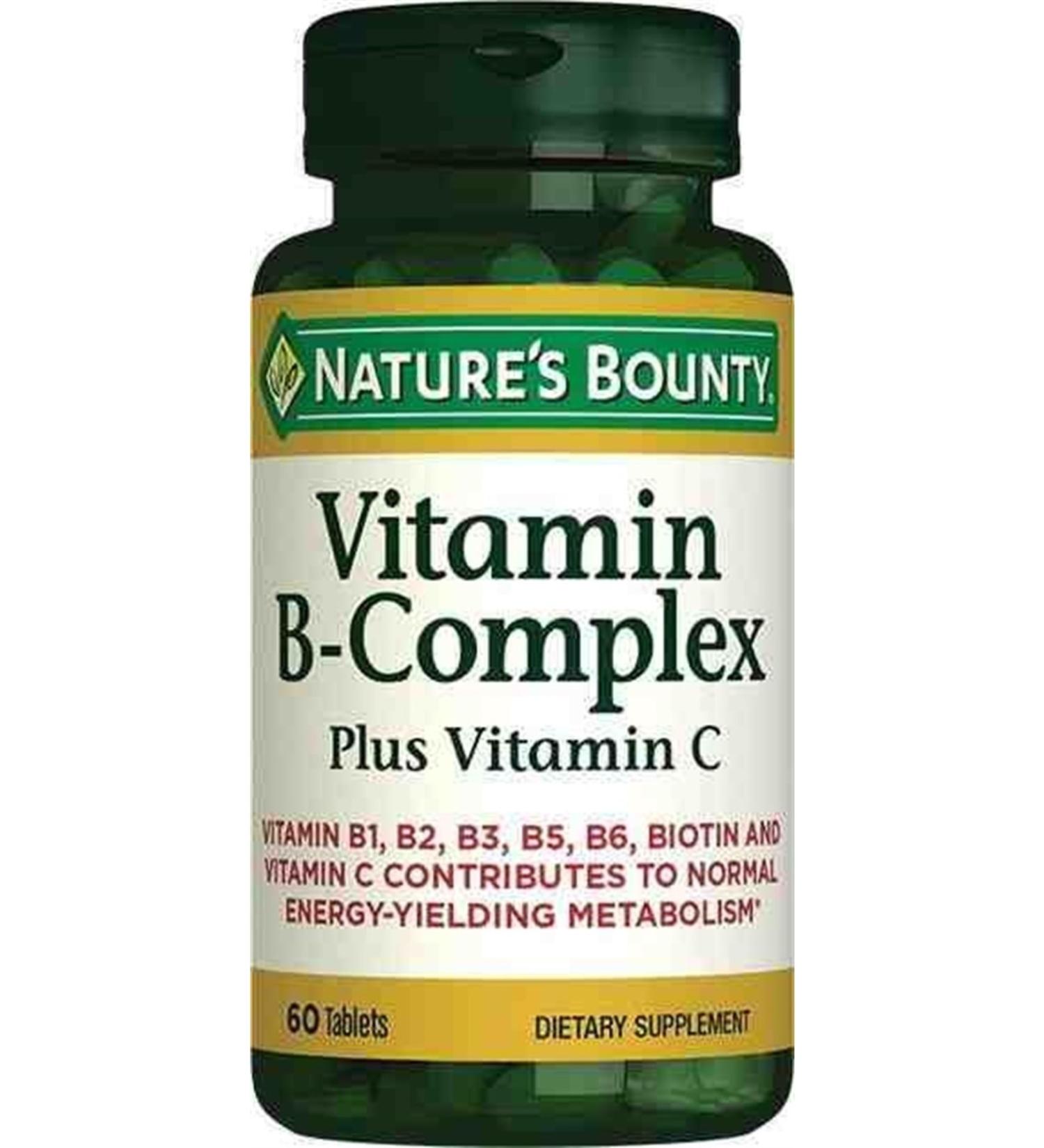 Natures Bounty Vitamin B-complex Plus Vitamin C 60 Tablets