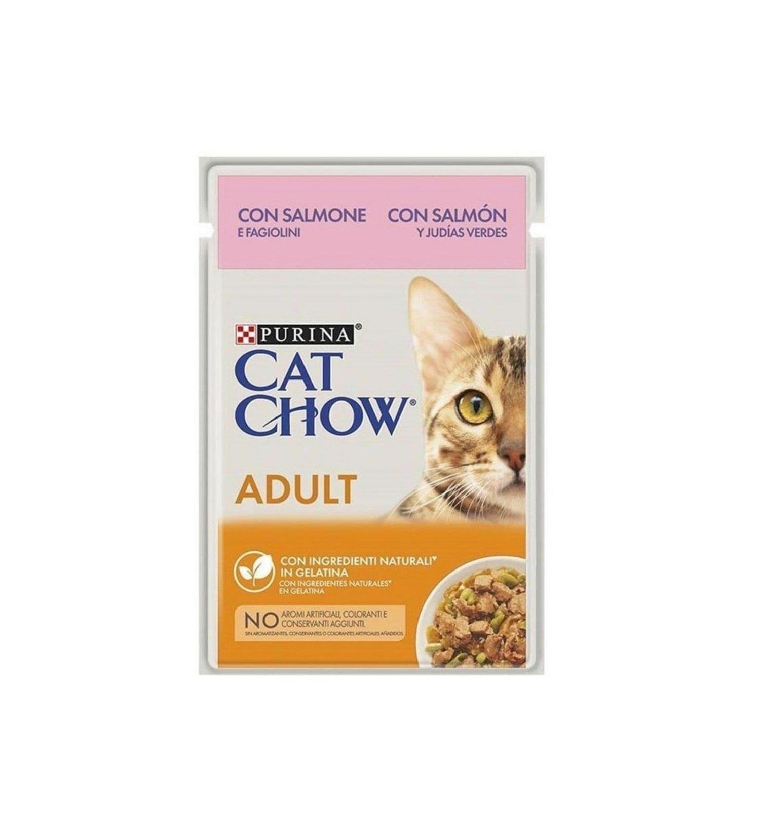 Purina Cat Chow Adult Cat Food with Salmon 85 Gr 26 Pieces