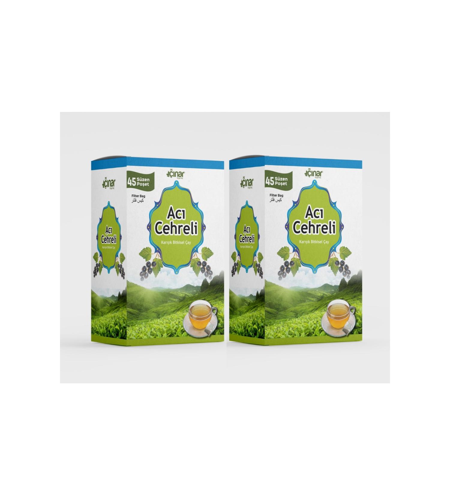 YK Plane Tree Bitter Medlar Mixed Herbal Tea 45 Filter Bags 2 Boxes 90gr*2