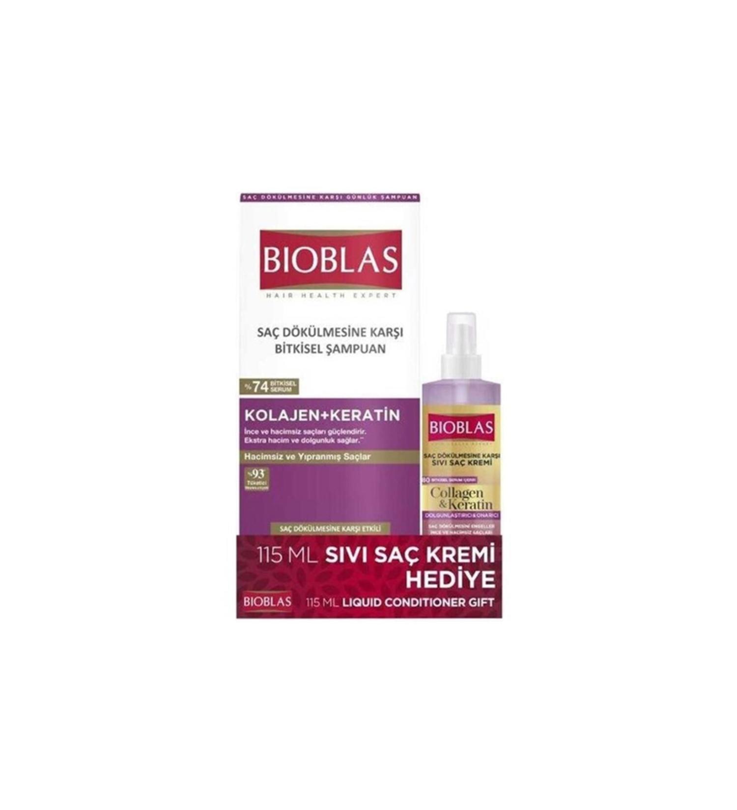 Bioblas Keratin Shampoo 360 ml + 115 ml Liquid Conditioner