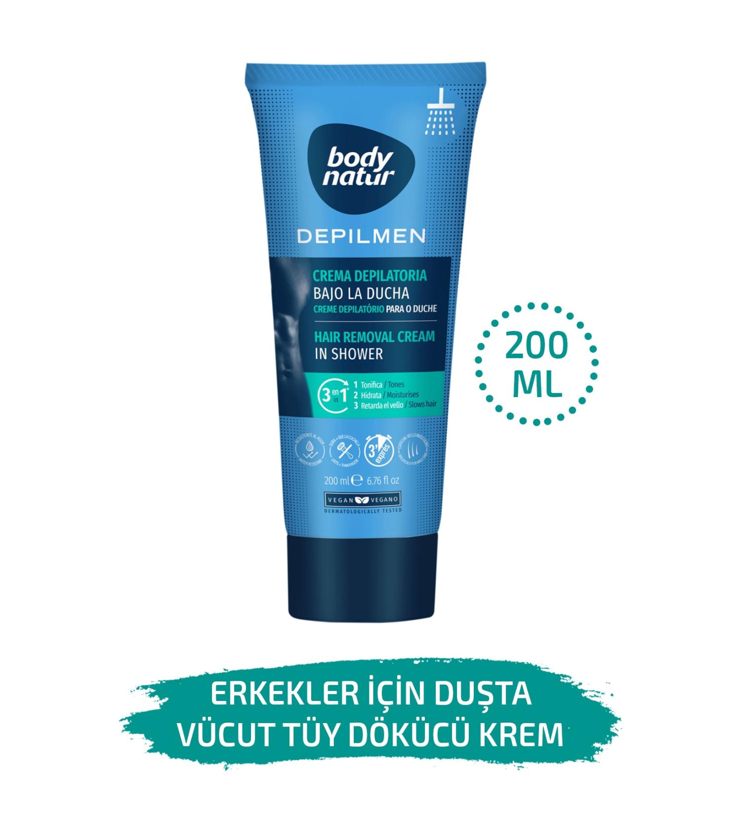 Body Natur Hair Removal Cream In Shower For Men - Hair Removal Cream In Shower 200ml - Buy Online on GoSupps.com