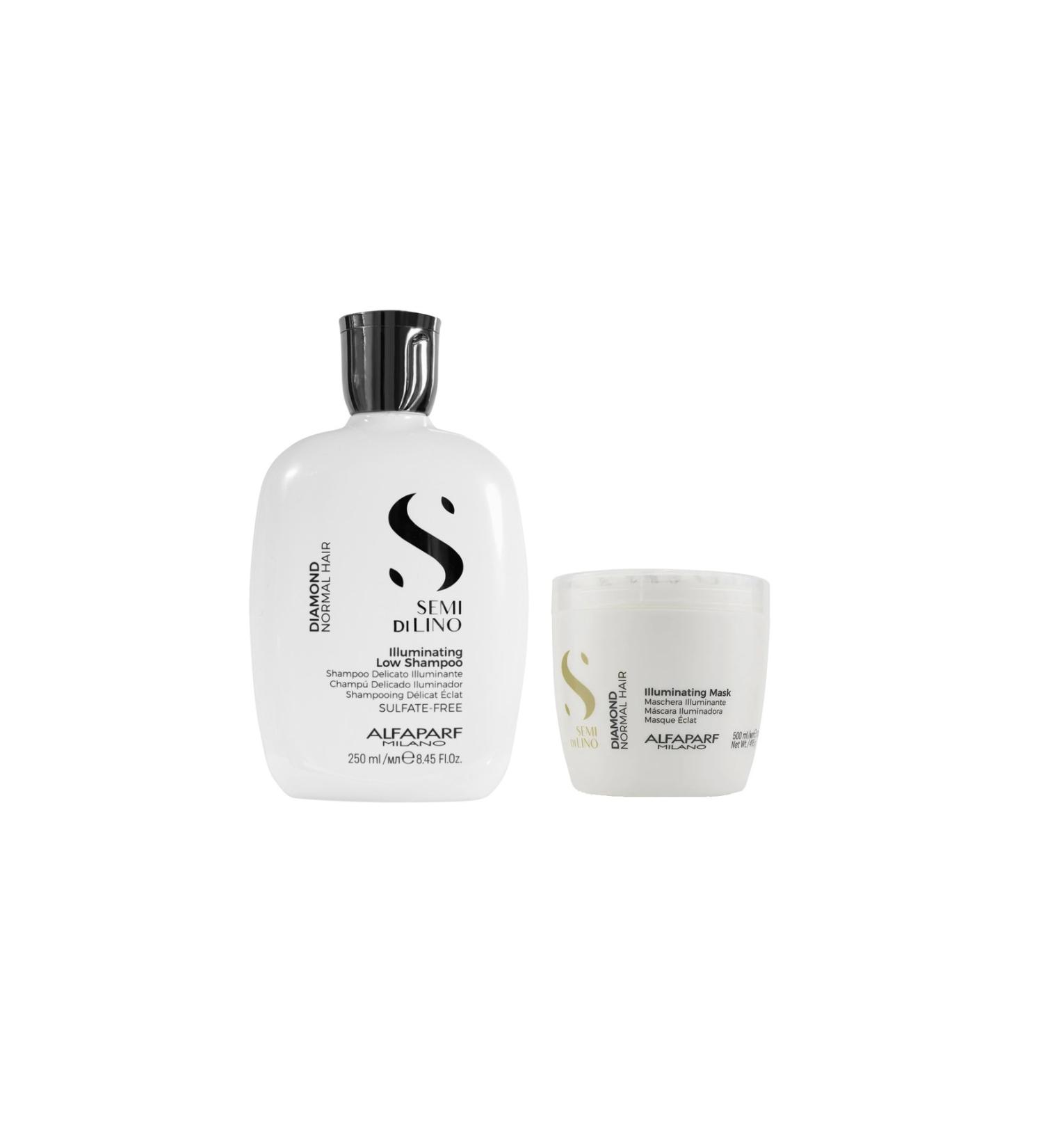 Alfaparf Diamond Illuminating Shampoo 250ml + Mask 500ml Hair Shine Set KEYALF