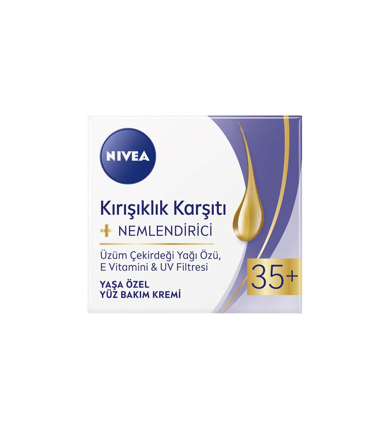 NIVEA Anti-Wrinkle Moisturizing Age 35 Face Care Cream 50ml - Buy Online on GoSupps.com