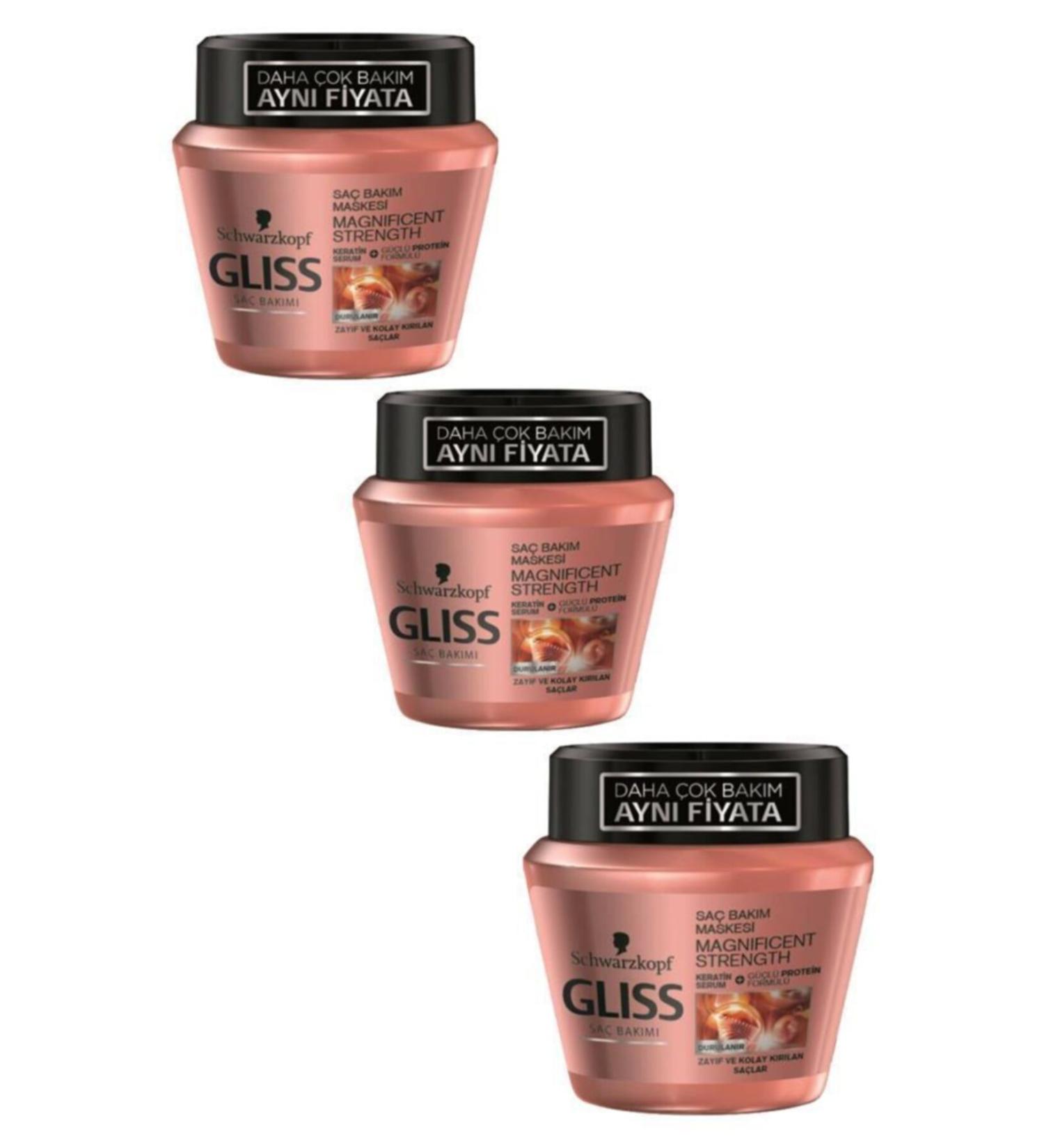 Gliss 3-pack Magnificent Strength Hair Mask 300 ml