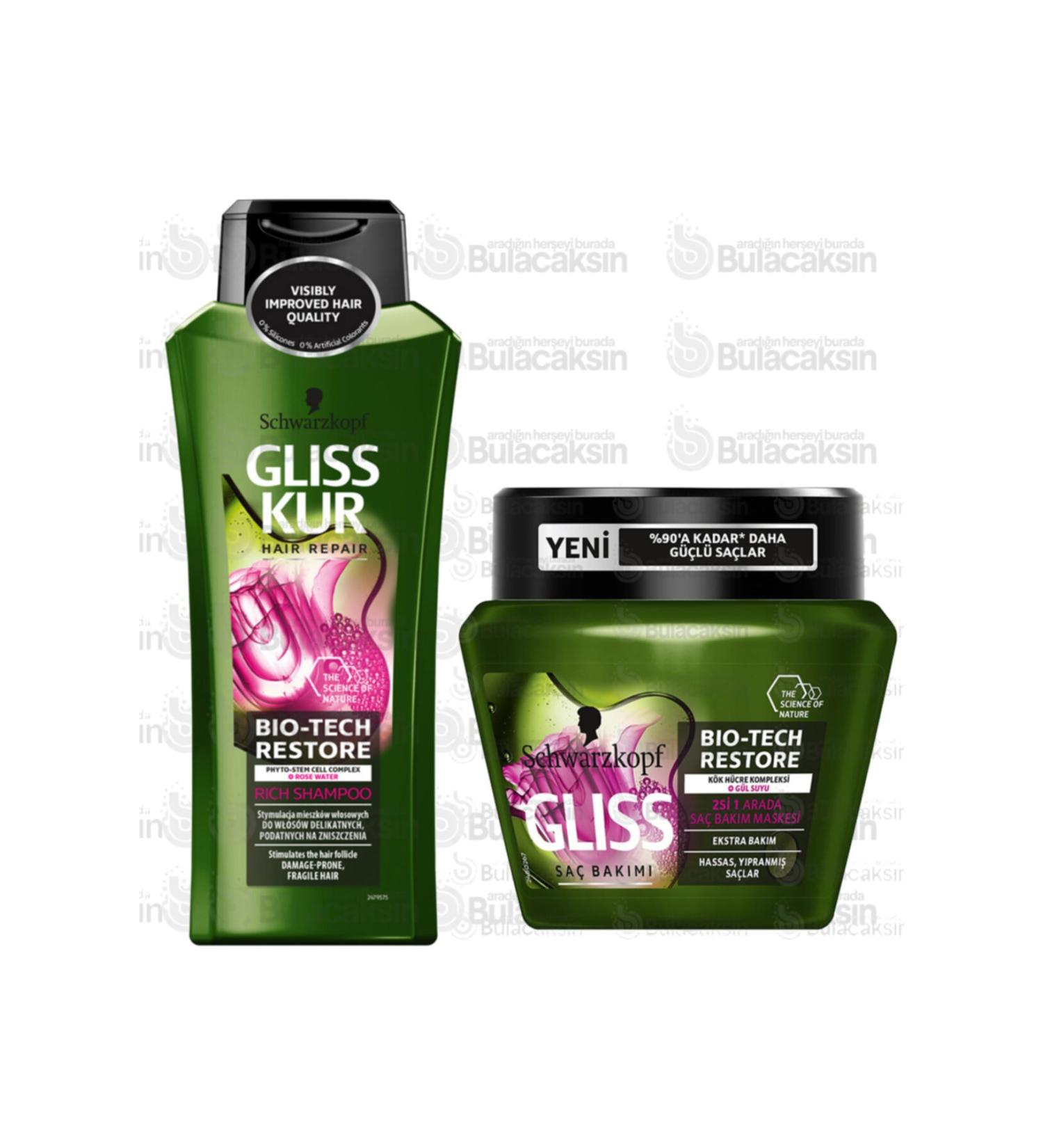 Gliss Bio-tech Restore Strengthening Shampoo + Hair Mask Set